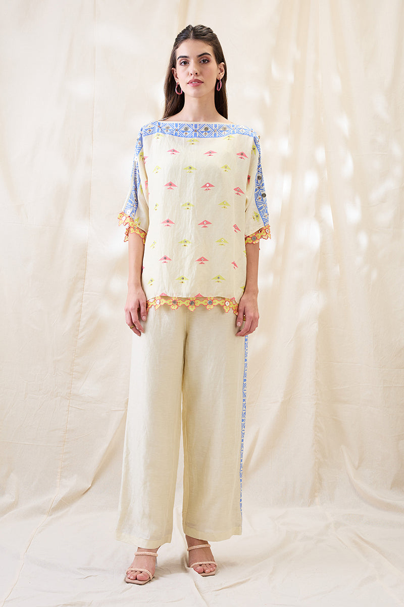 Kitchra Appliqued Kimono Co-ord Set