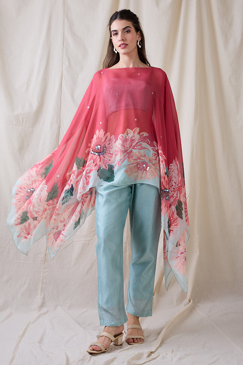 Ravya Co-ord Set With Embellished Cape