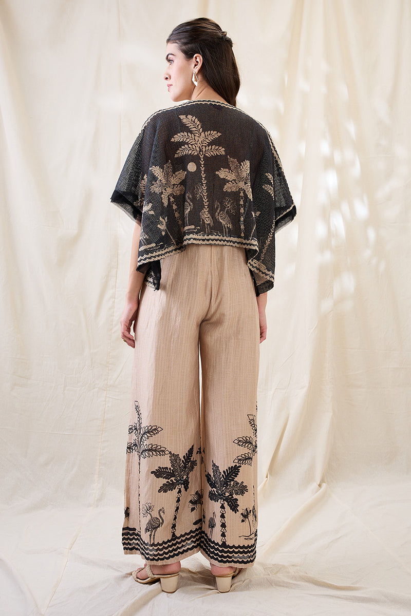 Noorani Printed Jumpsuit With Embroidered Jacket