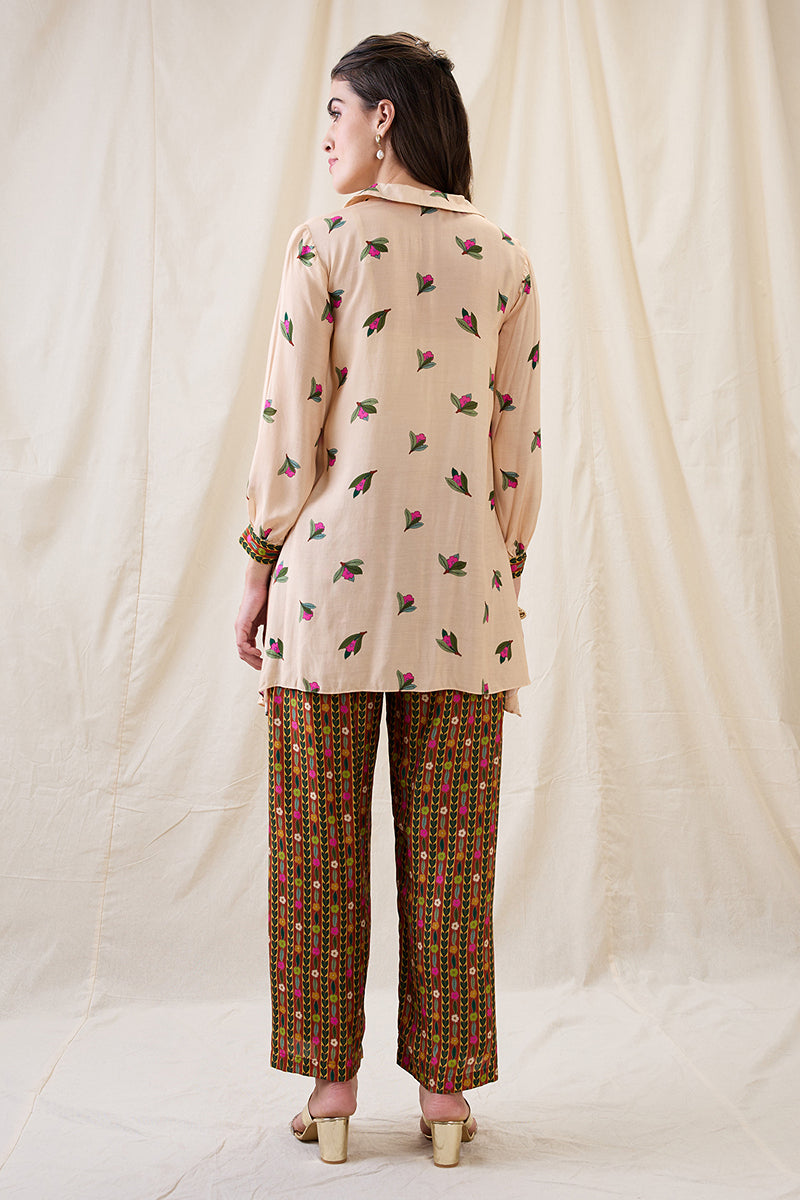 Gulzaar Printed Kurta Set With Jacket