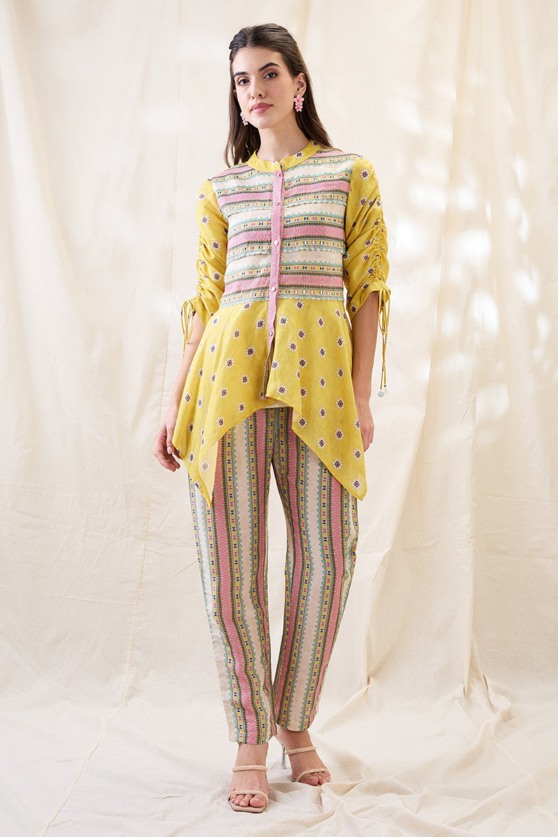 Nooma Printed Handkerchief Top With Pants