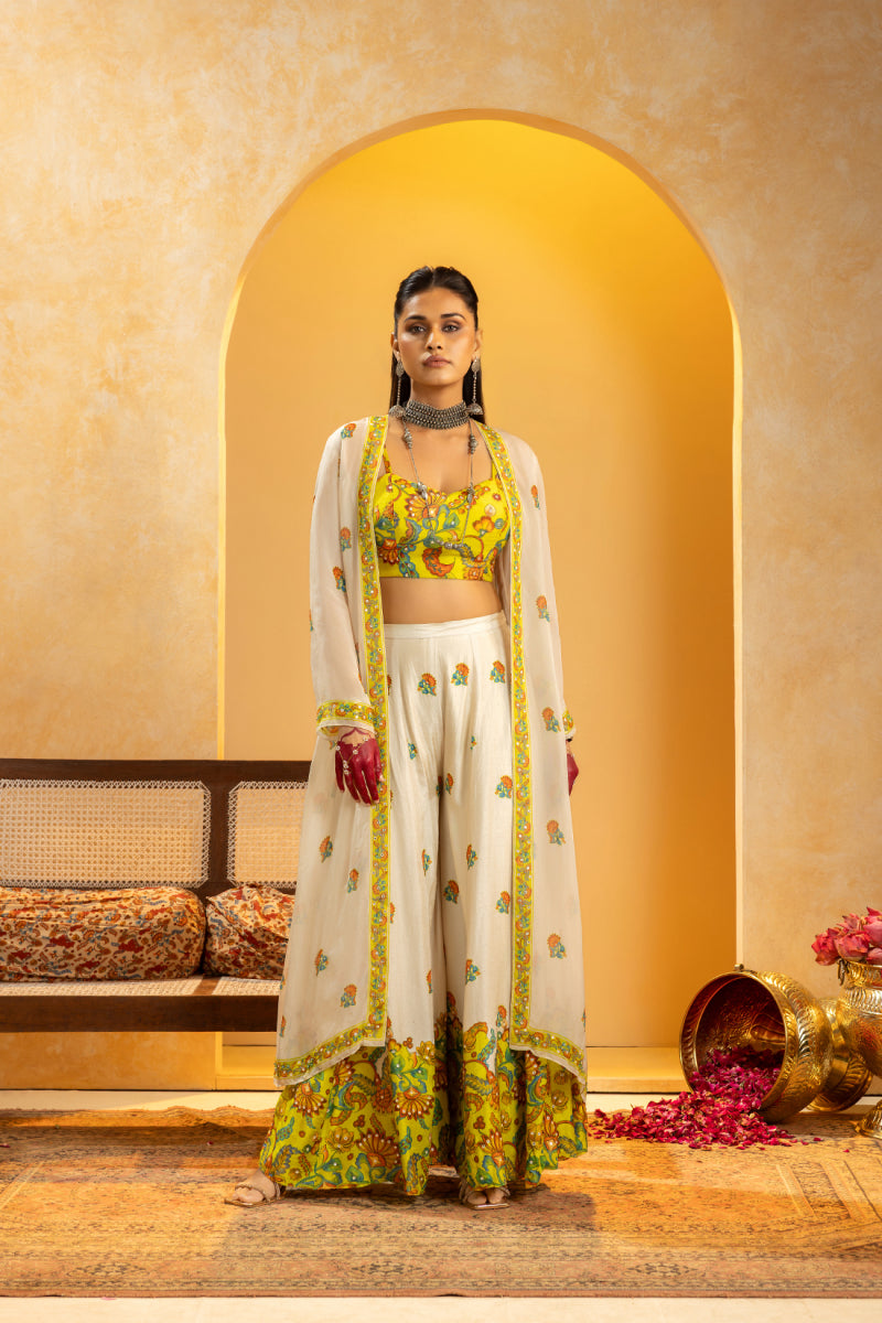 Rangtara embellished pant set with jacket