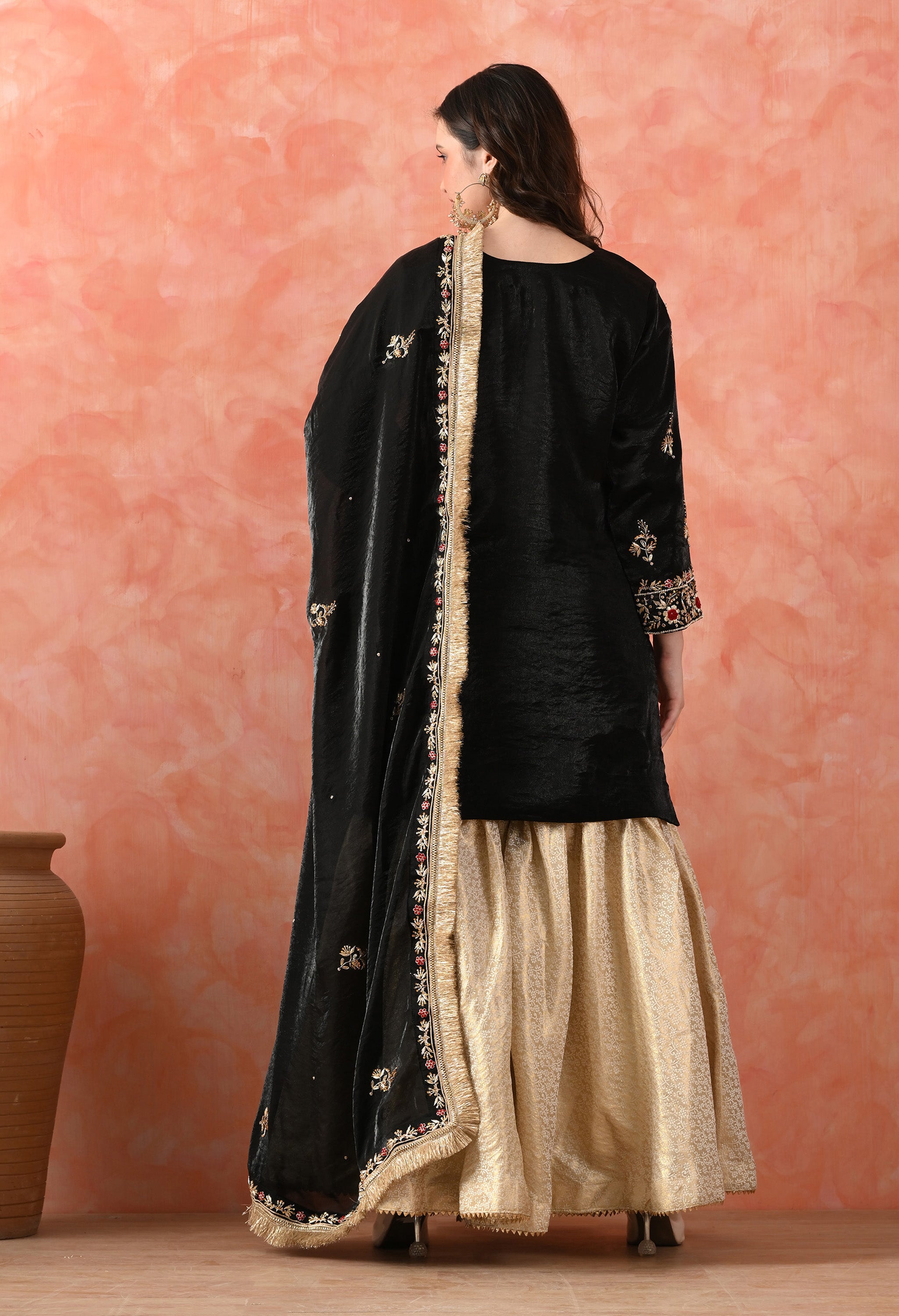 Red Gharara Set