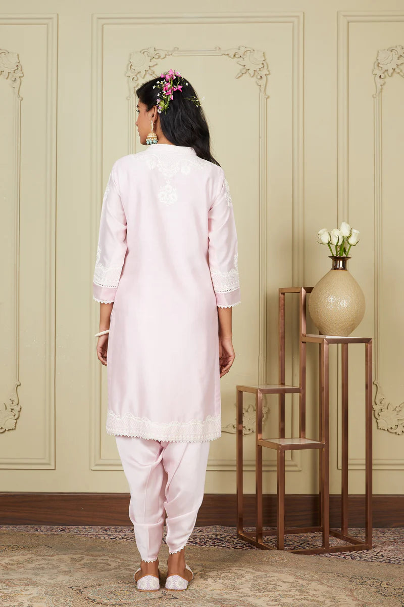 Ayanna Pearl Blush Short Kurta With Dhoti