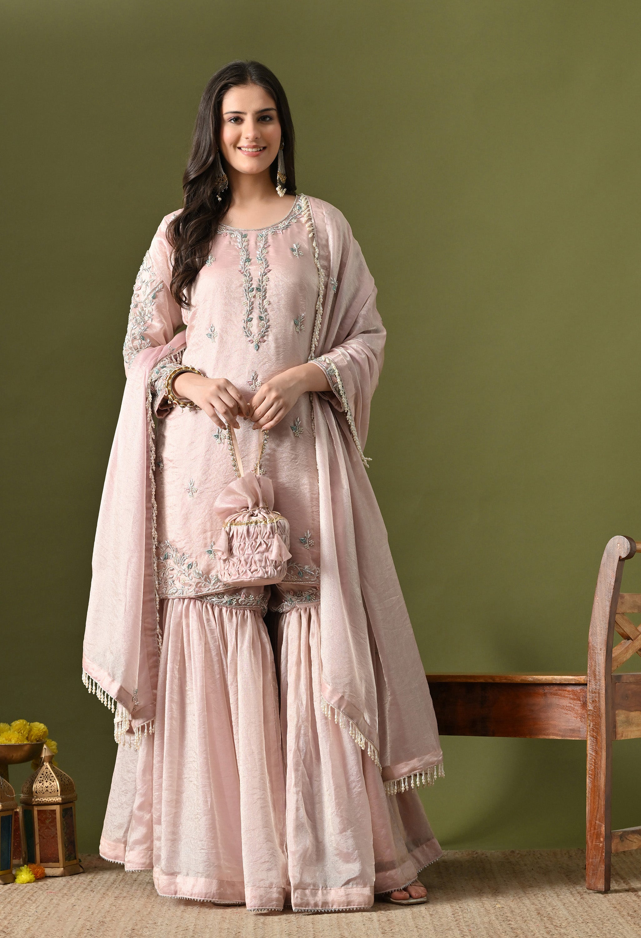 Pink Sharara Set