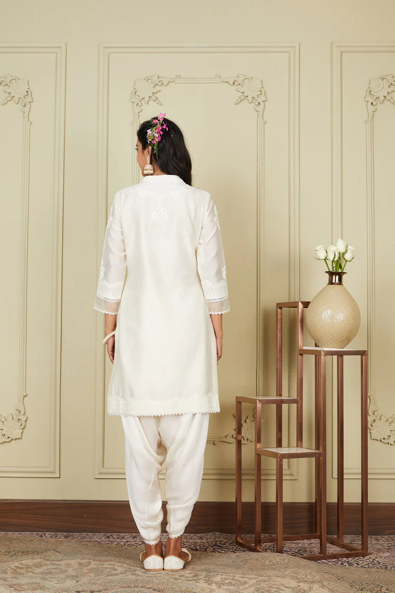 Ayanna Daisy Ivory Short Kurta With Dhoti