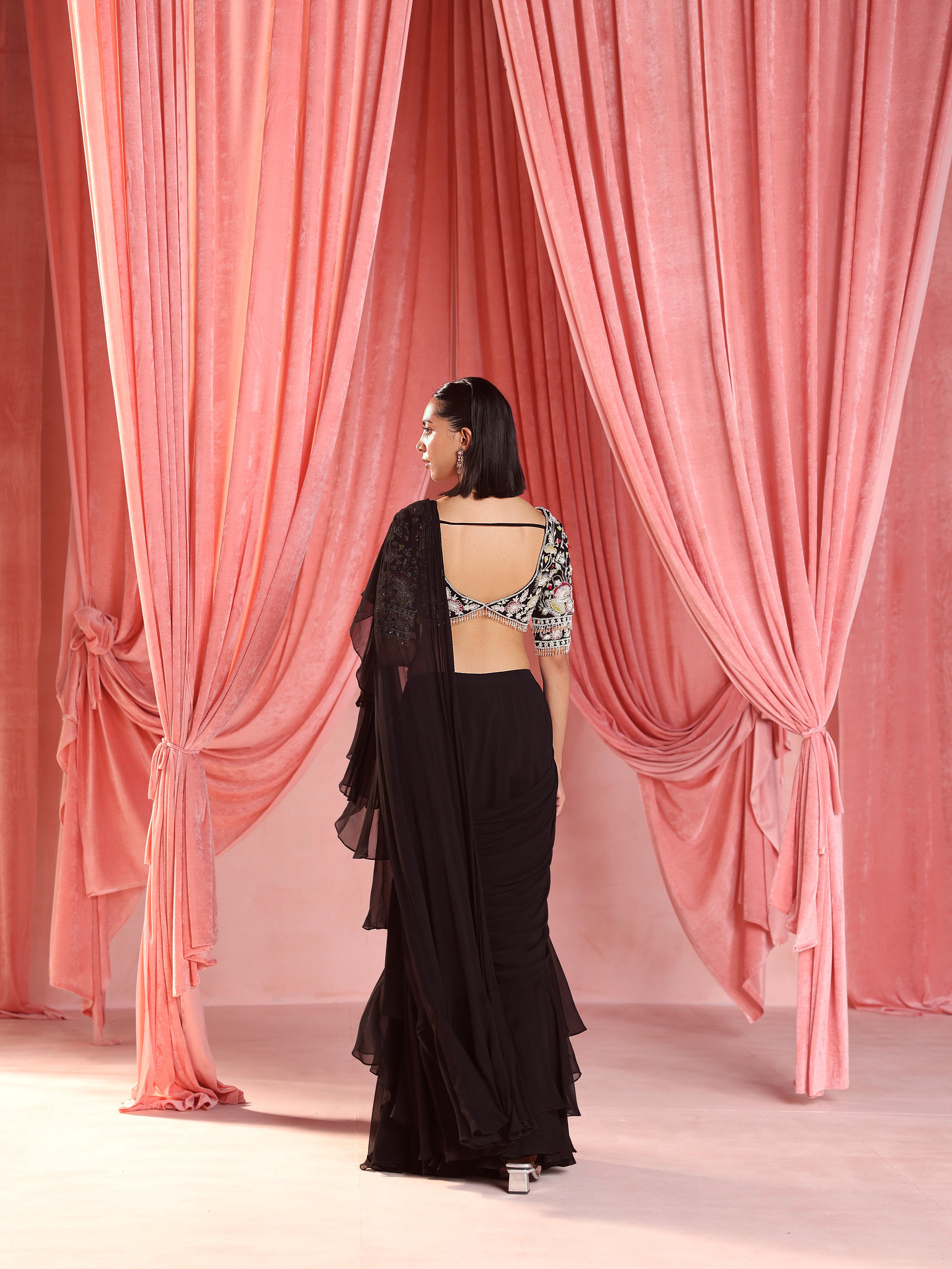 Pre-Stitched Ruffle Saree