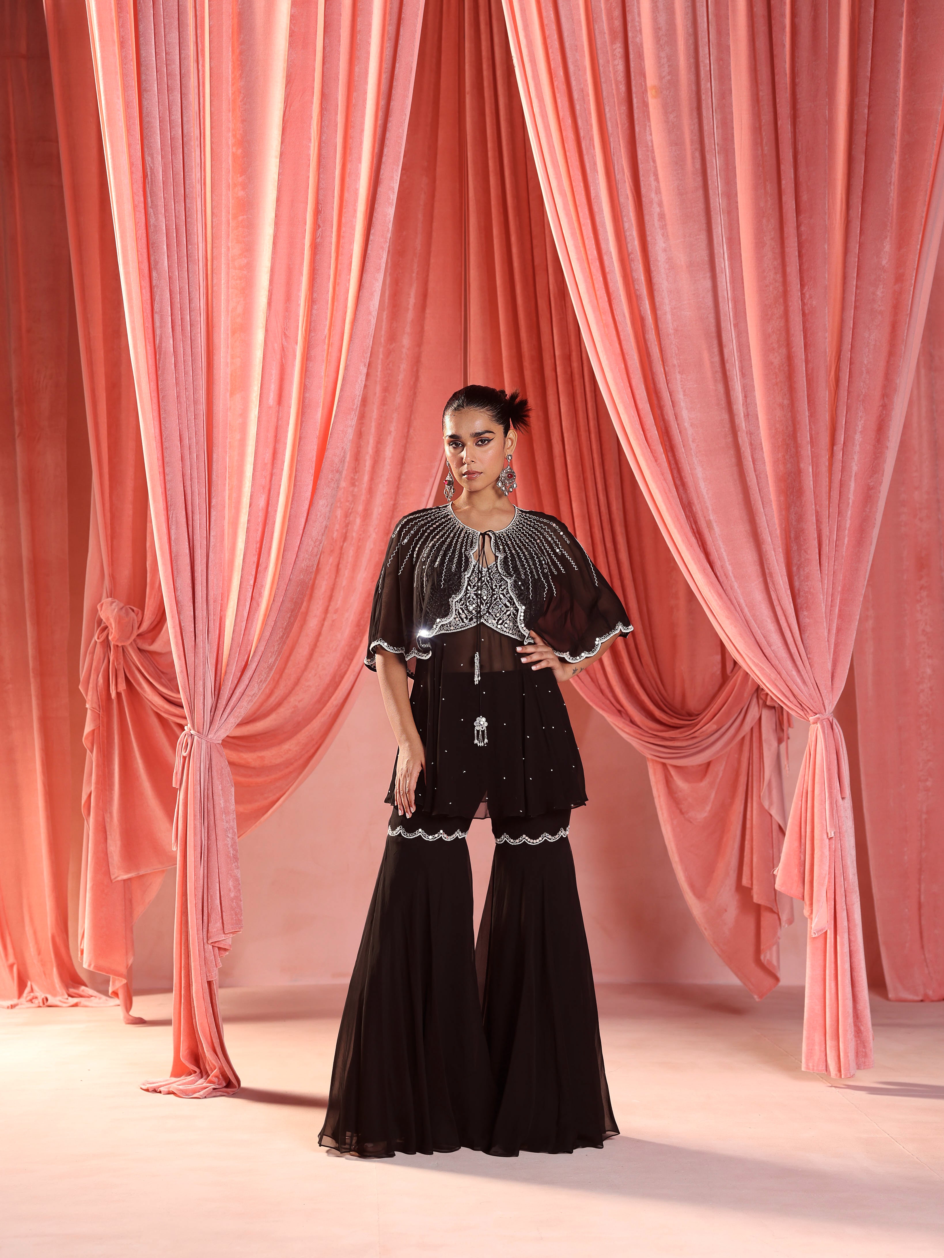 Peplum+Cape+Gharara