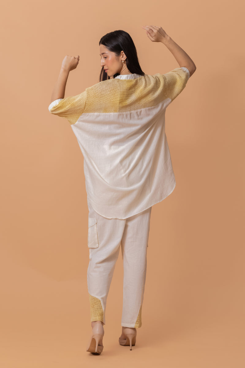 Mesh Ecoprint Antifit Cotton Khado Off White Co-ord