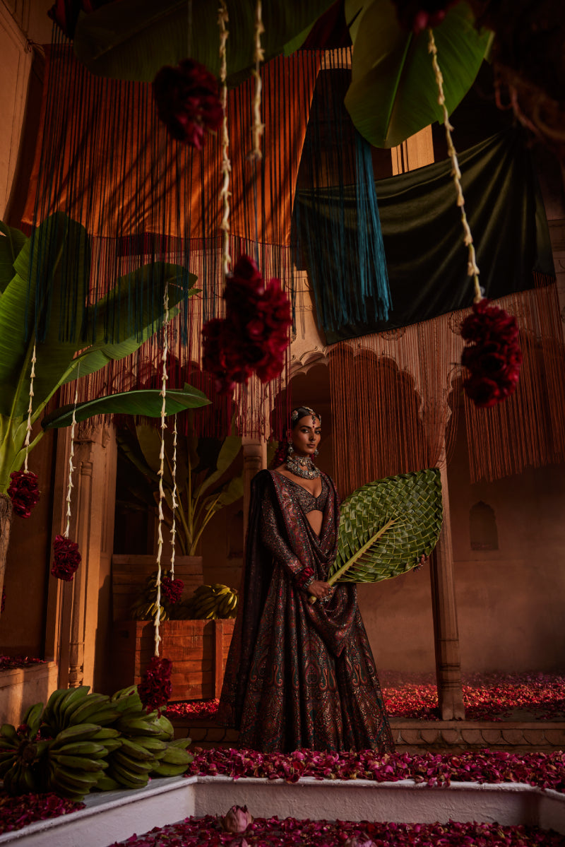The Diwani-i-Khas Lehenga-Black