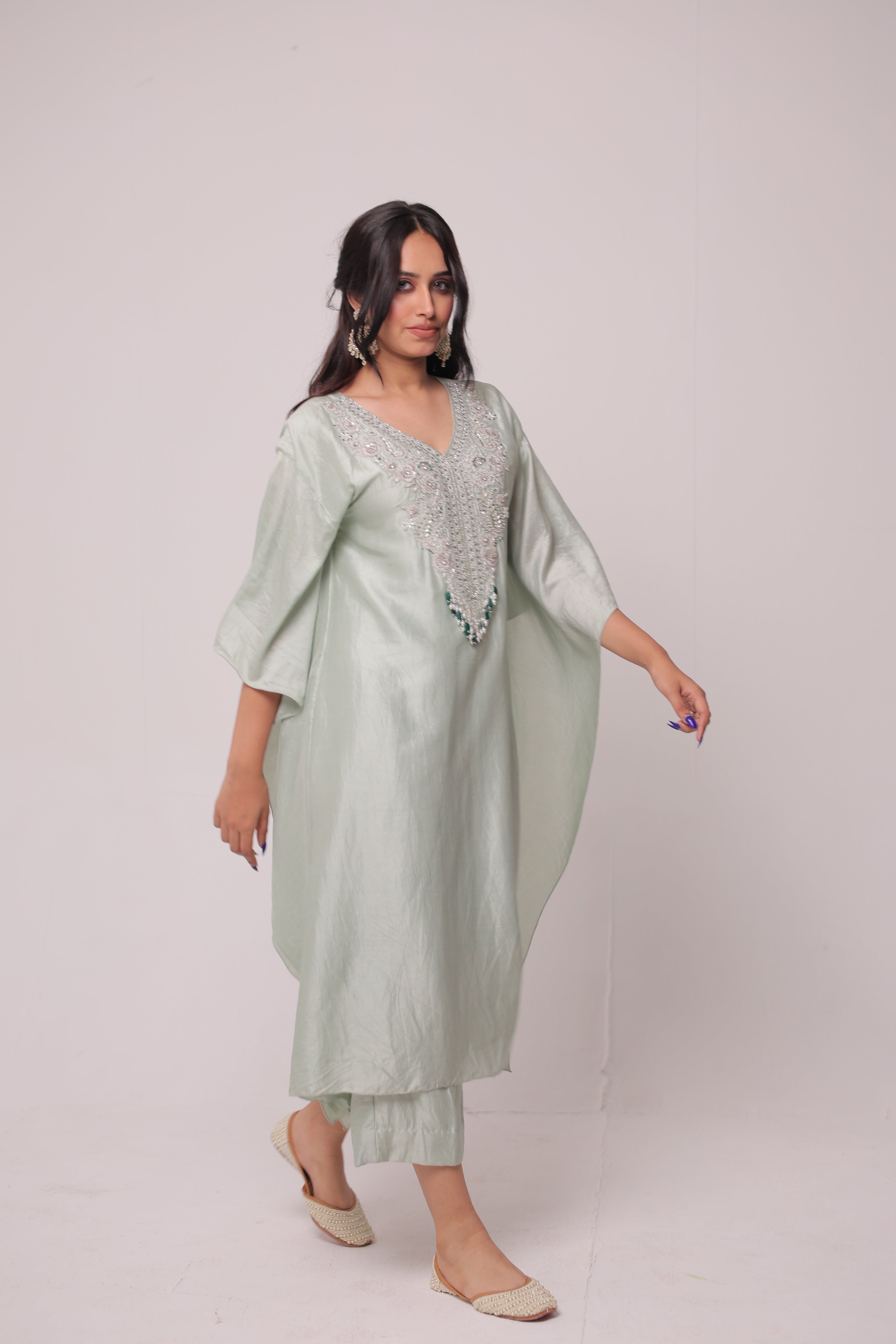 Sage Green Kaftan Set