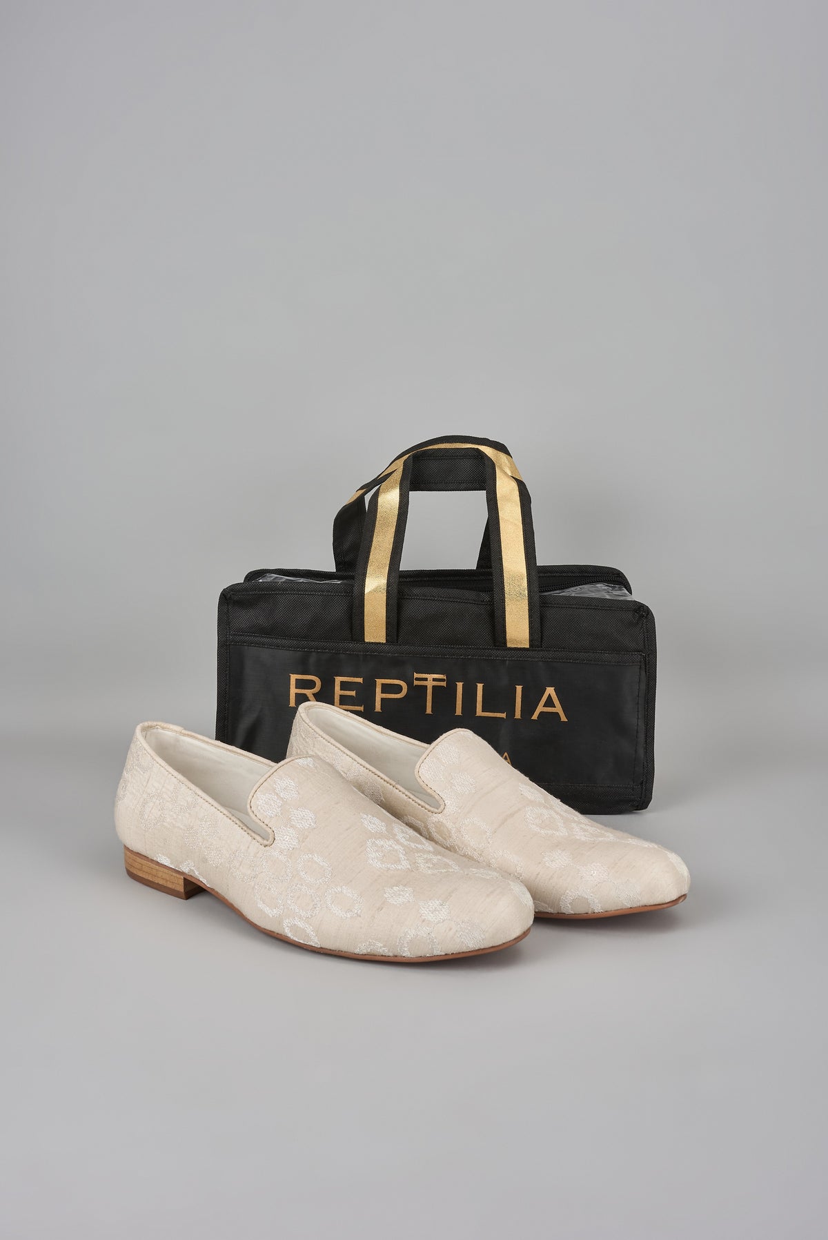 Ivory Raw Silk Zari Embellished Loafers