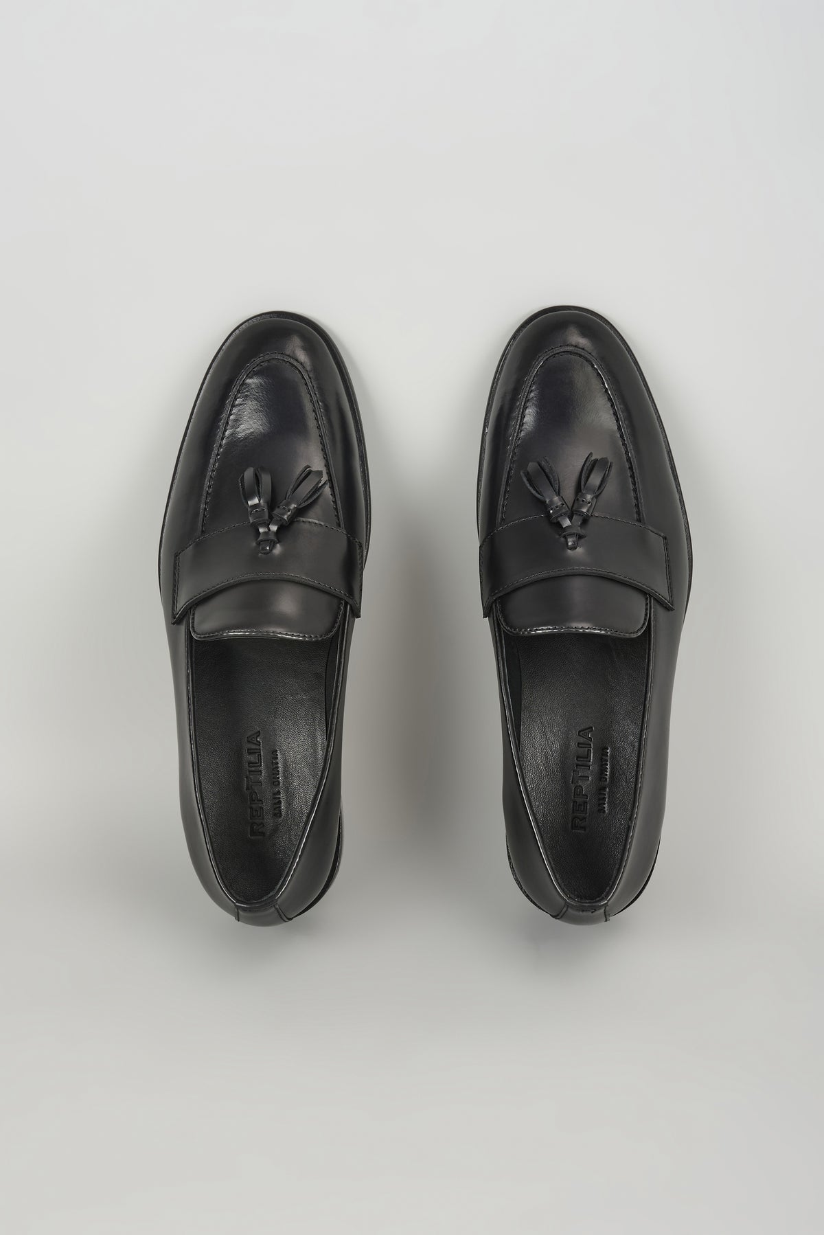 Black Topgrain Leather Loafer Shoes