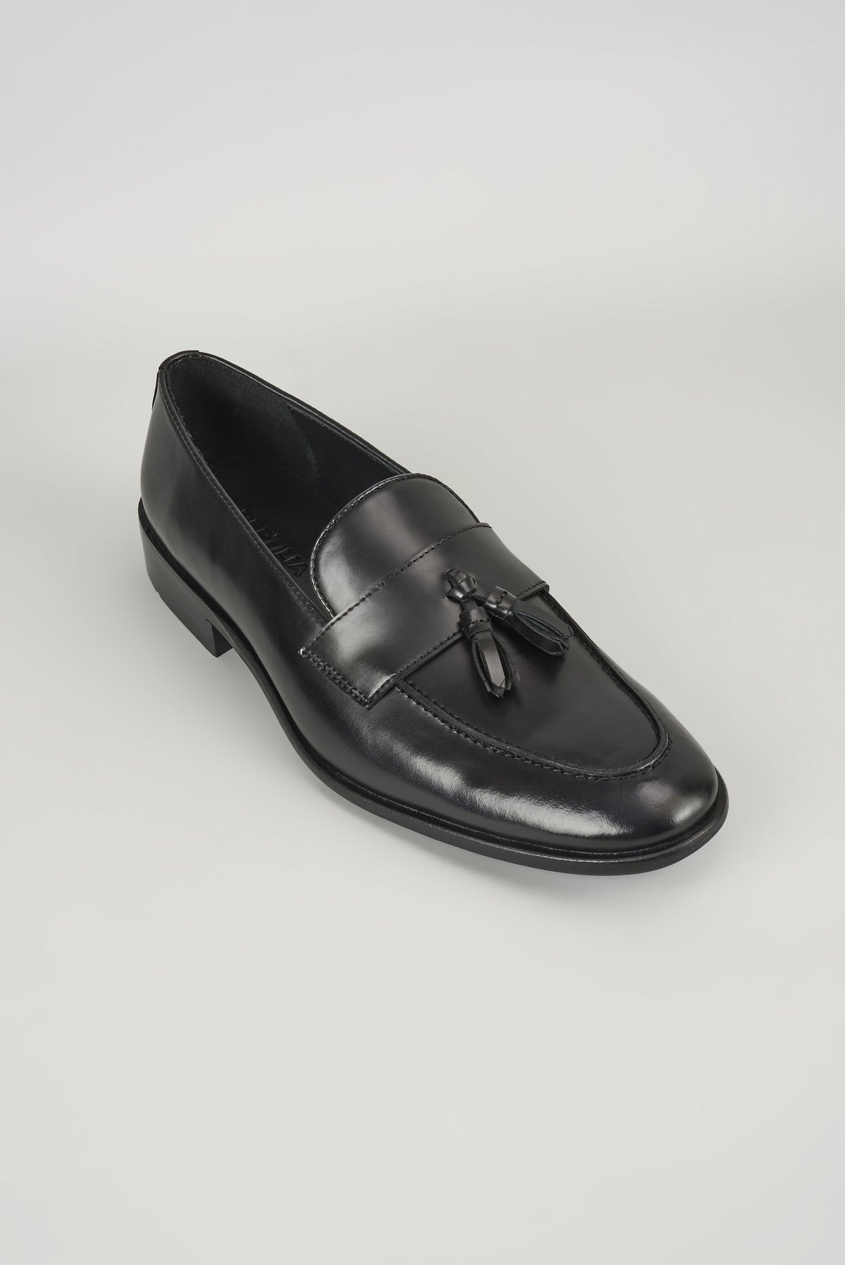 Black Topgrain Leather Loafer Shoes