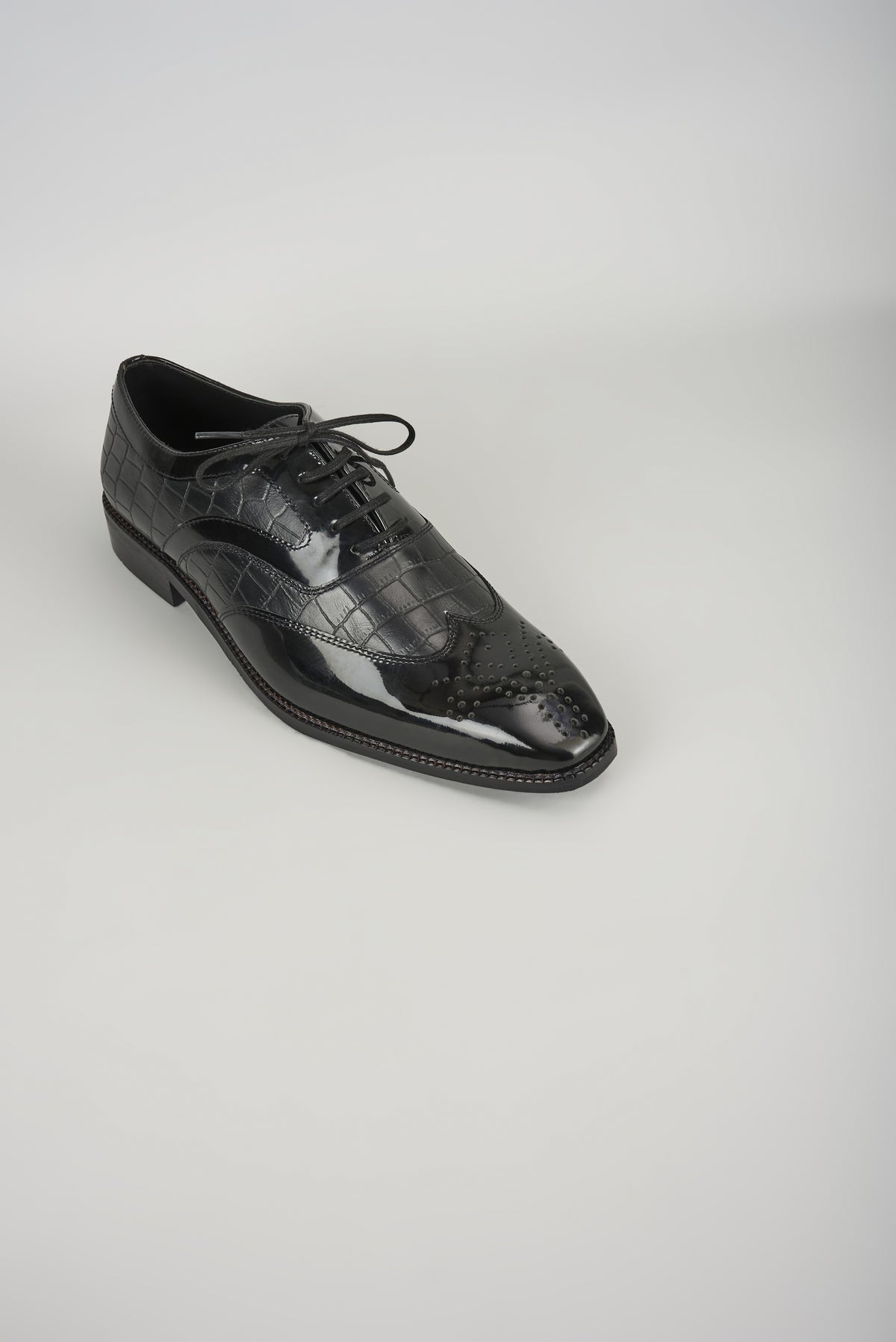 Blue Patina Leather Handmade Oxford Shoes