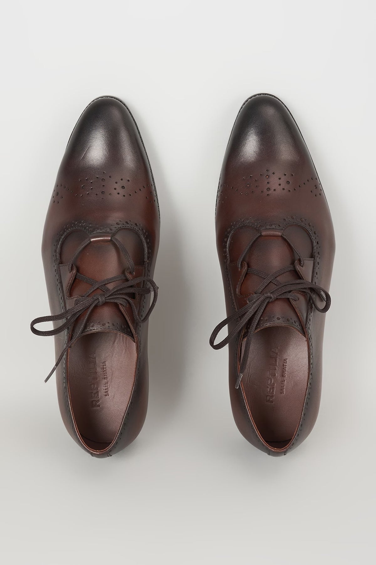 Burnished Brown Leather Shoes