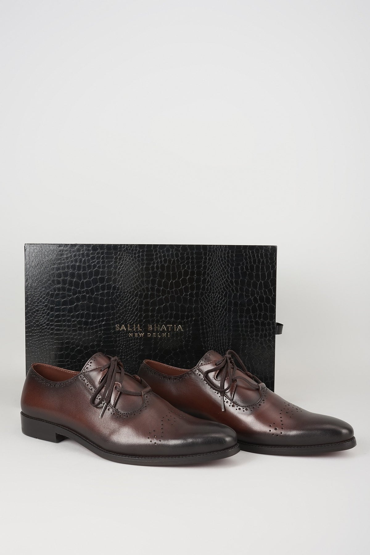 Burnished Brown Leather Shoes
