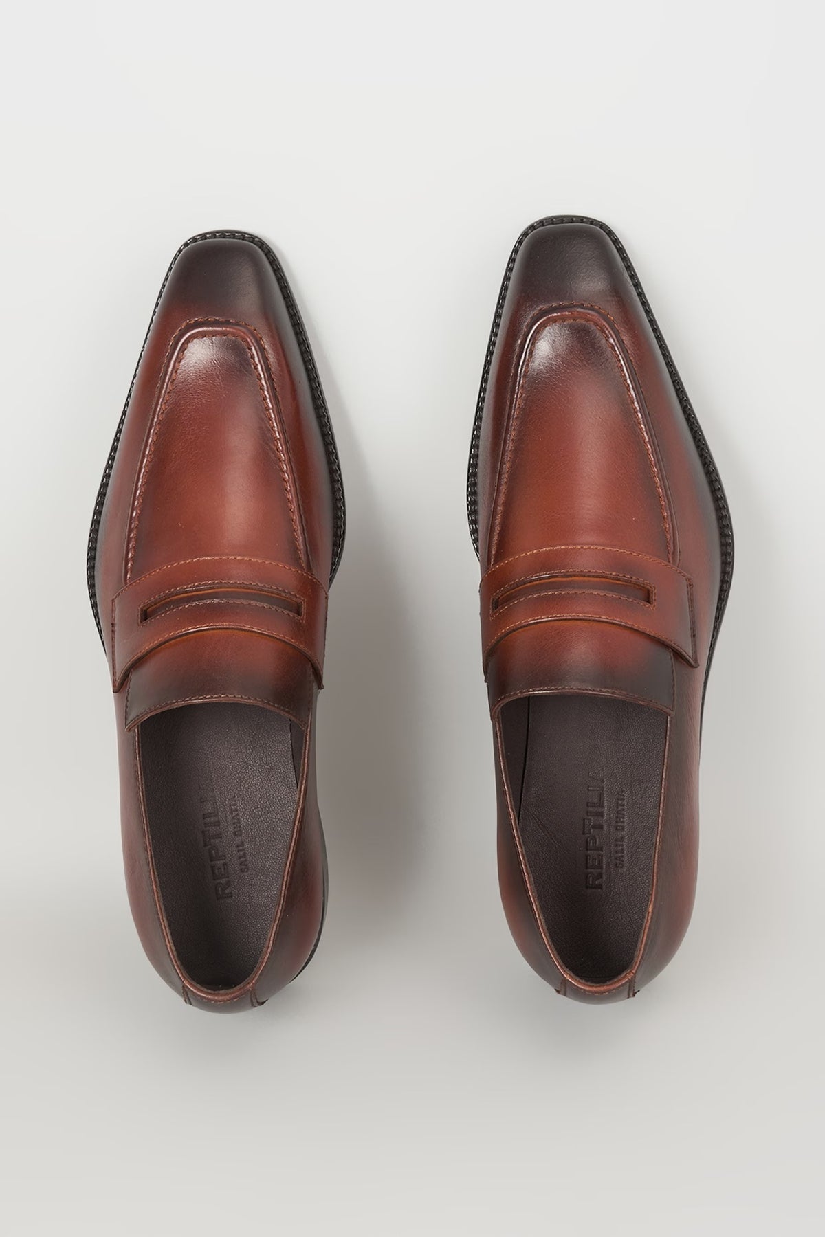 Burnished Tan Leather Penny Loafers