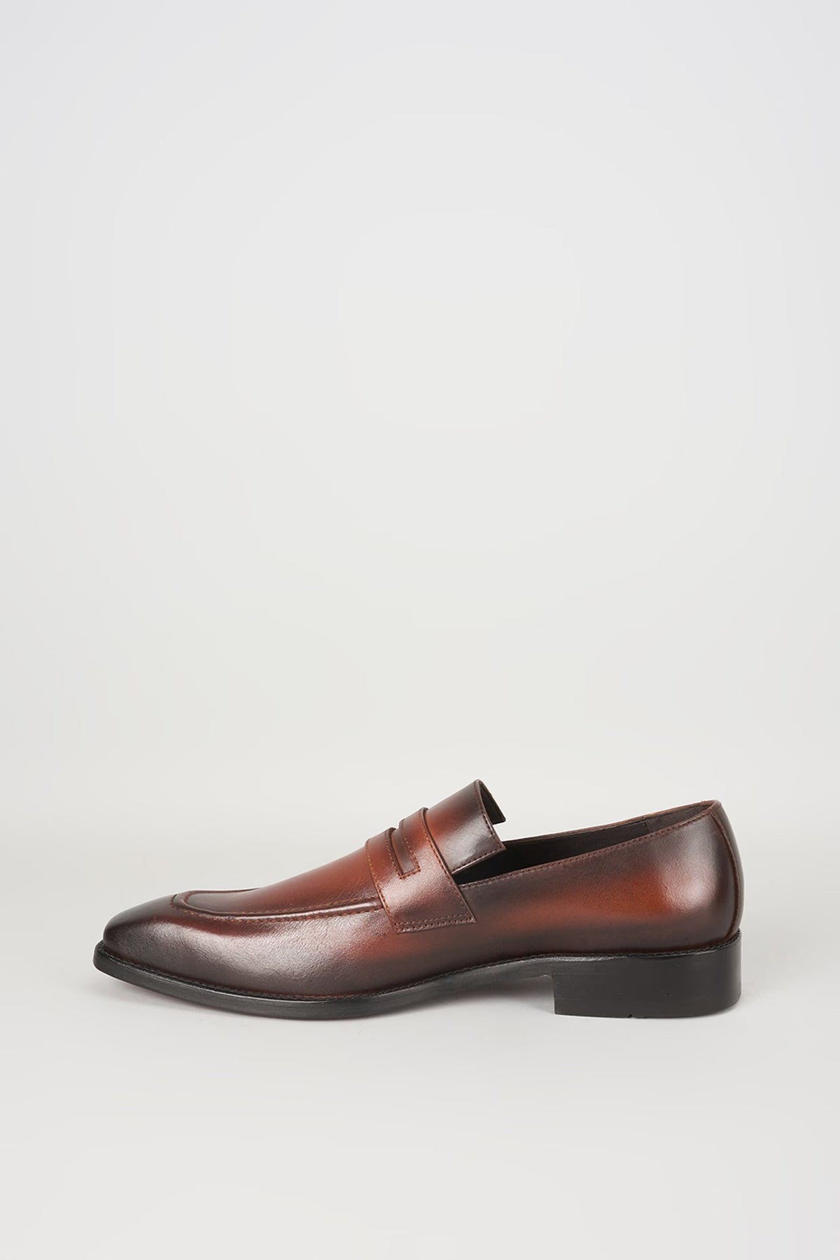 Burnished Tan Leather Penny Loafers