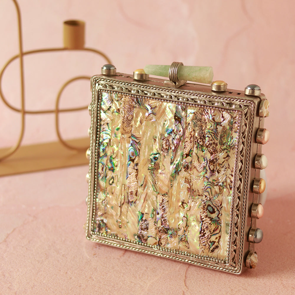 THE TAN CLAN Salma Mother of Pearl Clutch