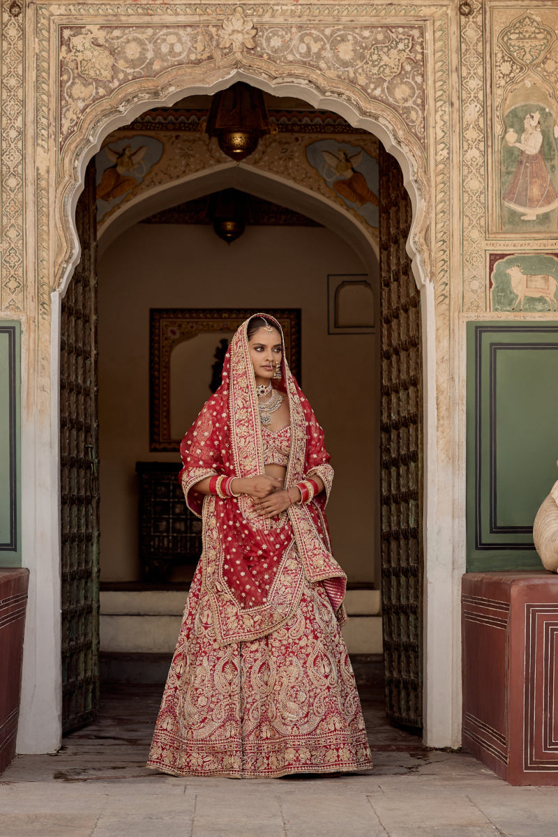 Sanaa Dabka Zardozi Bridal Lehenga Set