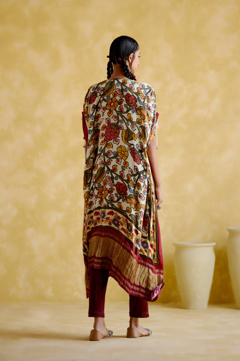 Selene-Maroon Digital Print Kaftan