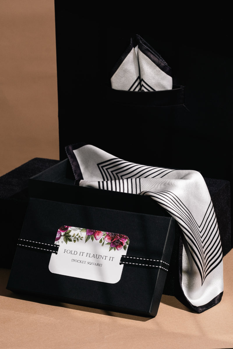 Sequence - Black & White - Pocket Squares