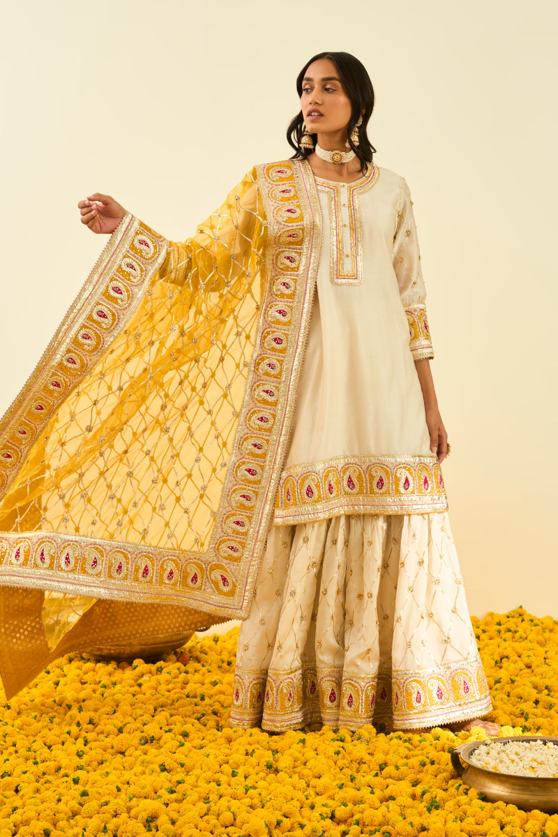 Shabina- Short kurta with garara and dupatta