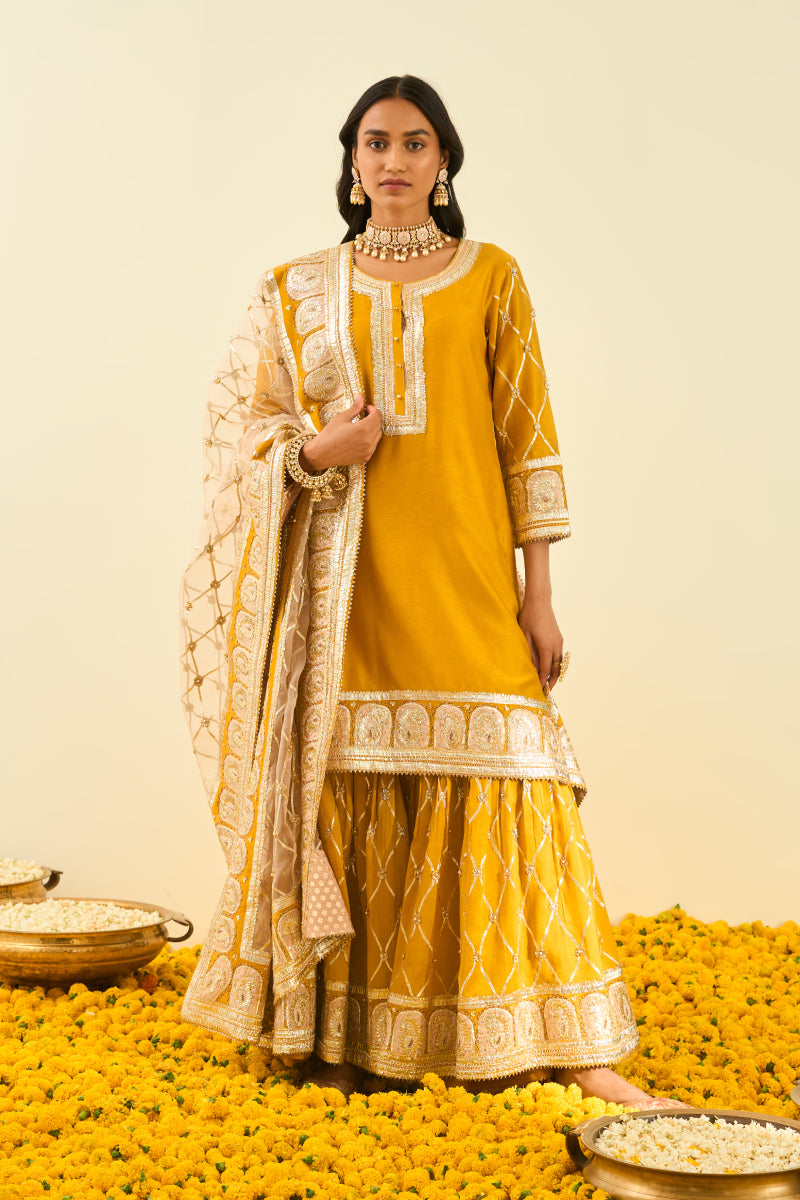 Shabina- Short kurta with garara and dupatta
