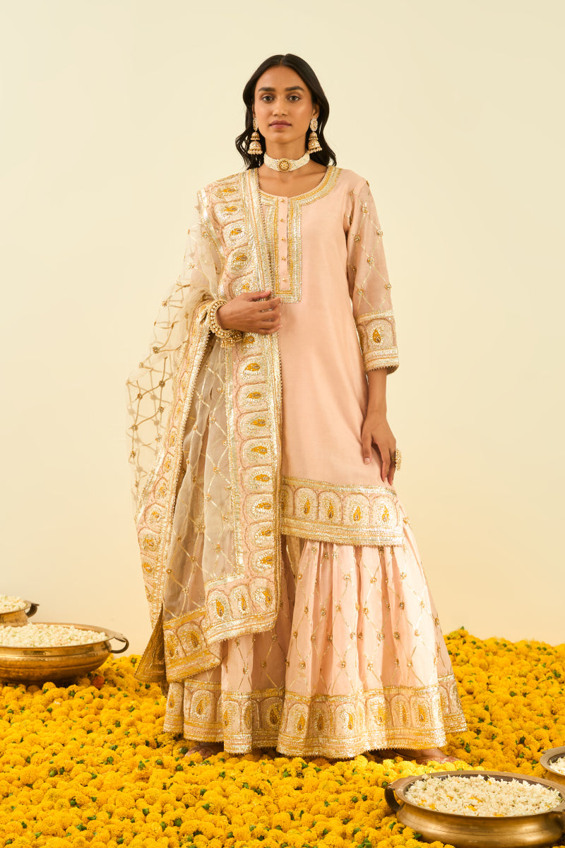Shabina- Short kurta with garara and dupatta