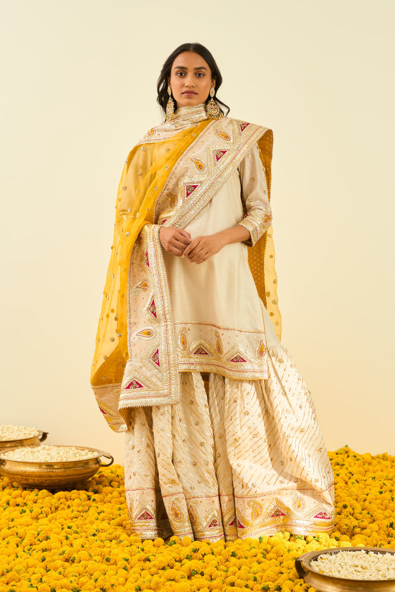 Shabina Kurta with Garara and Dupatta - Daisy Ivory main image 0