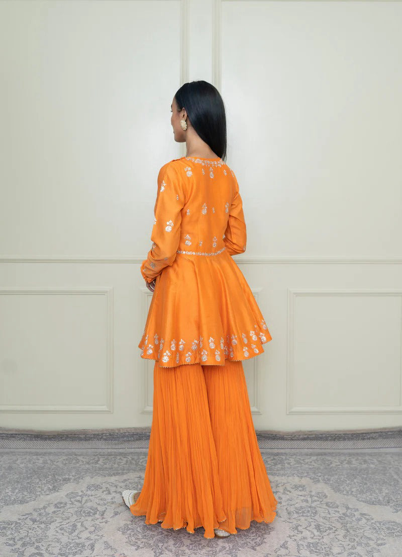 Shahana-Peplum kurta with garara and dupatta
