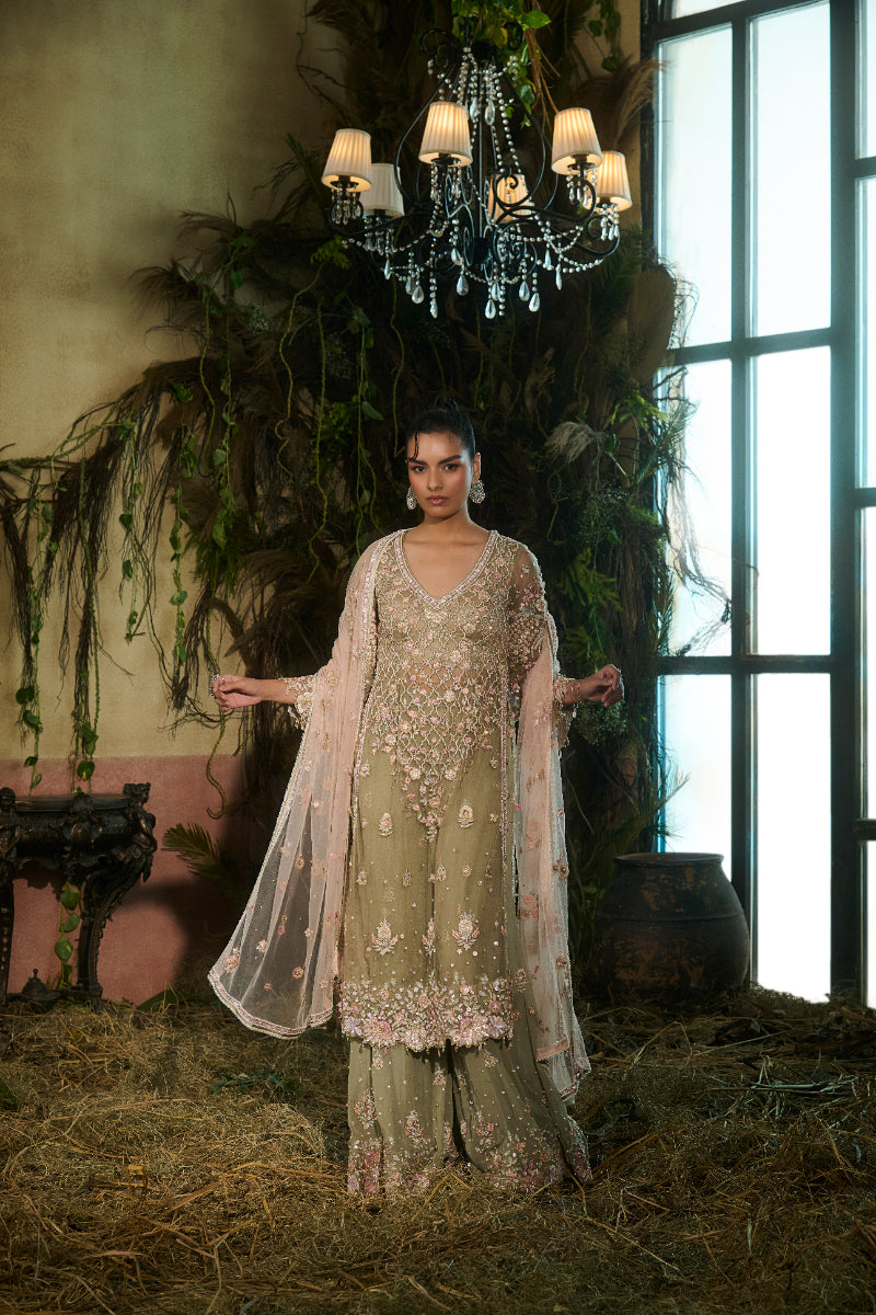 Long Kurta, Sharara, Dupatta