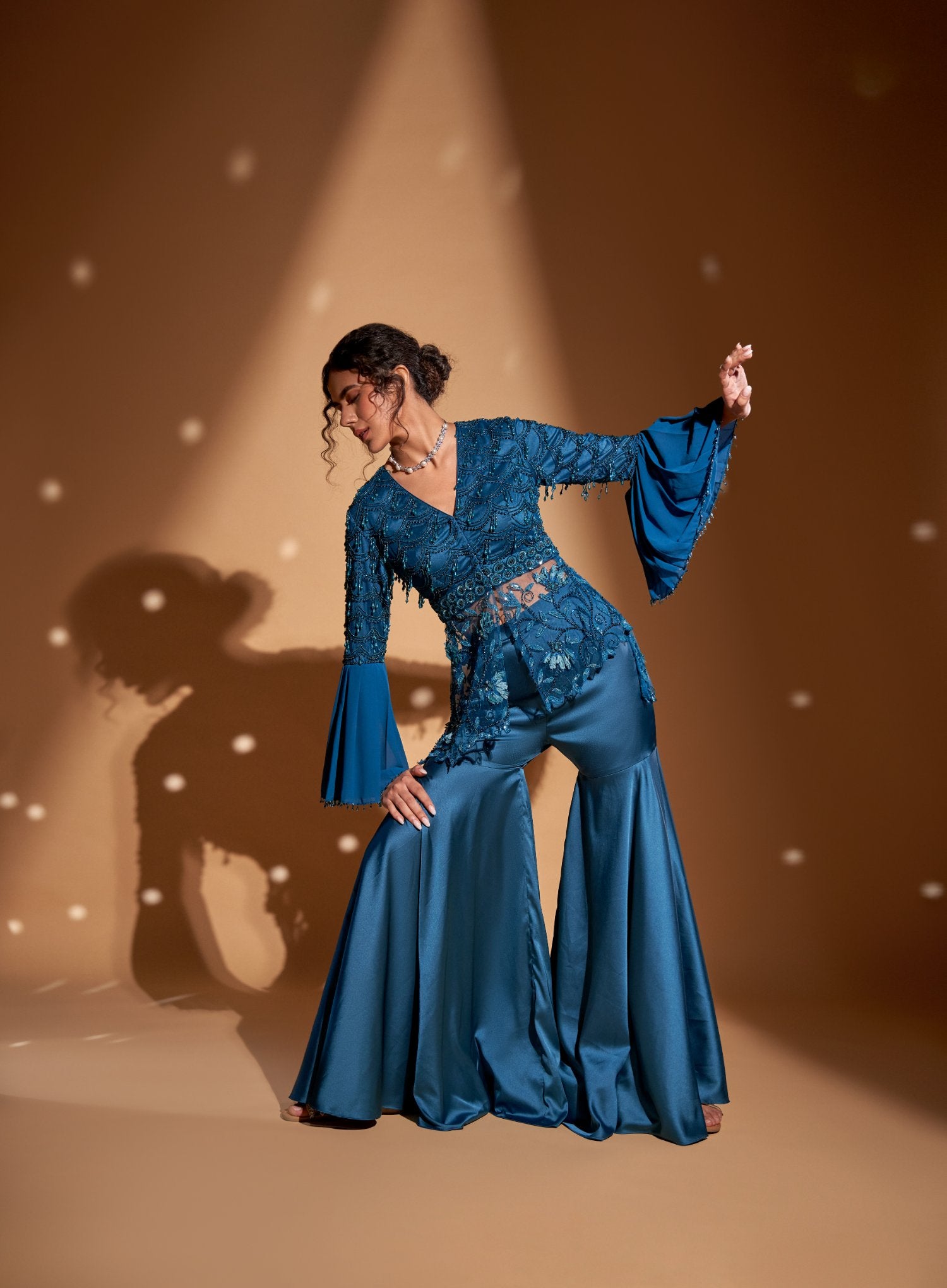Short- Long Jacket Tunic With Gharara