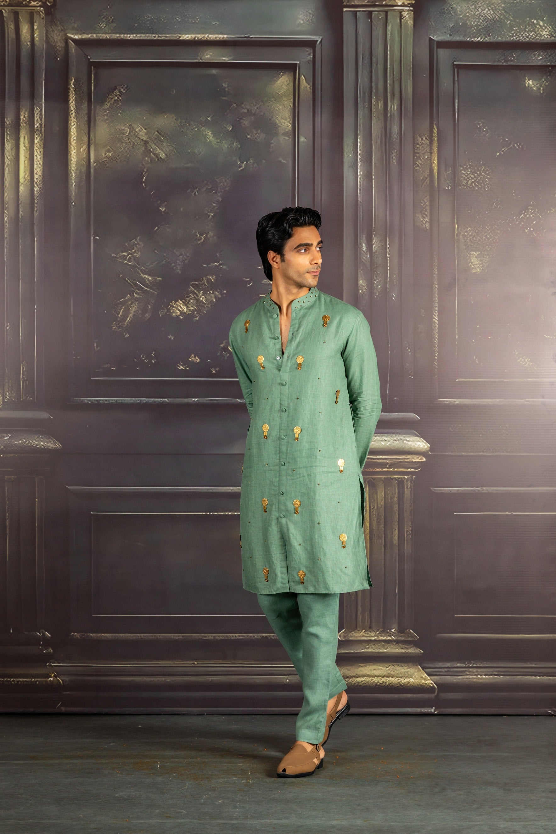 Aqua Linen Kurta