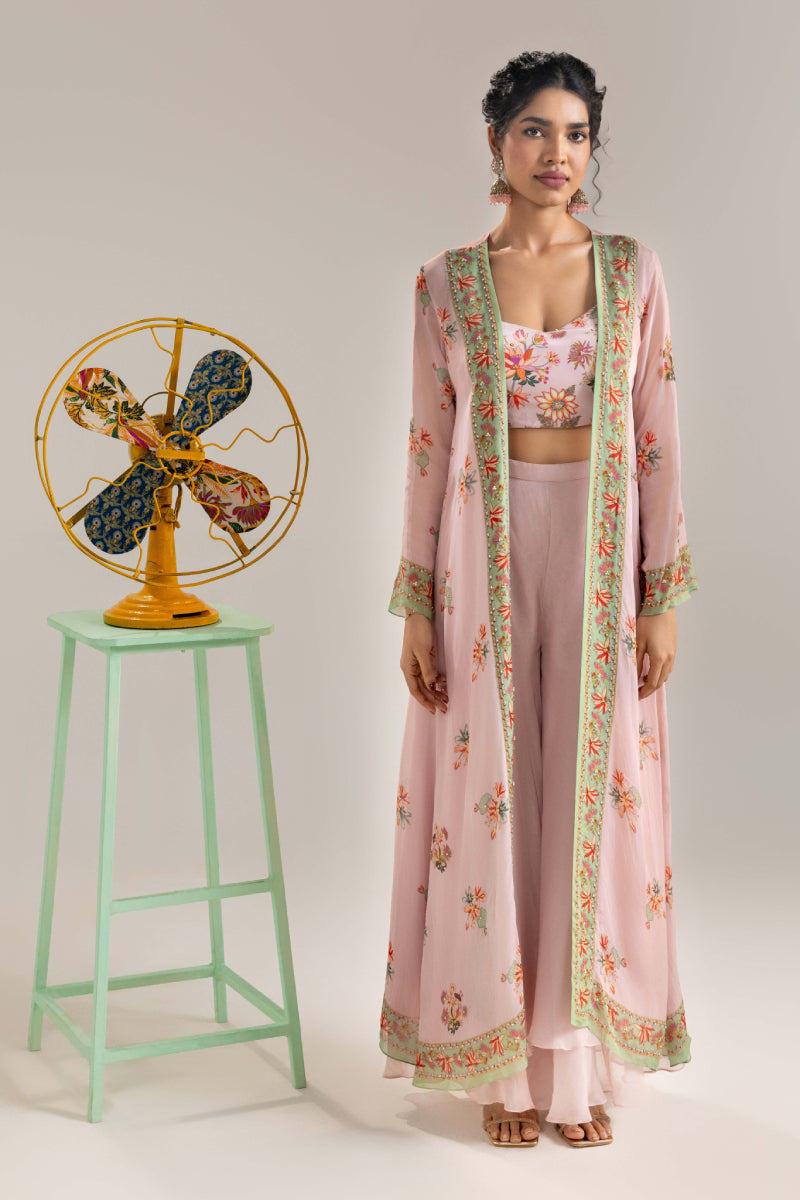 Aarani Embroidered Co-ord set with Jacket