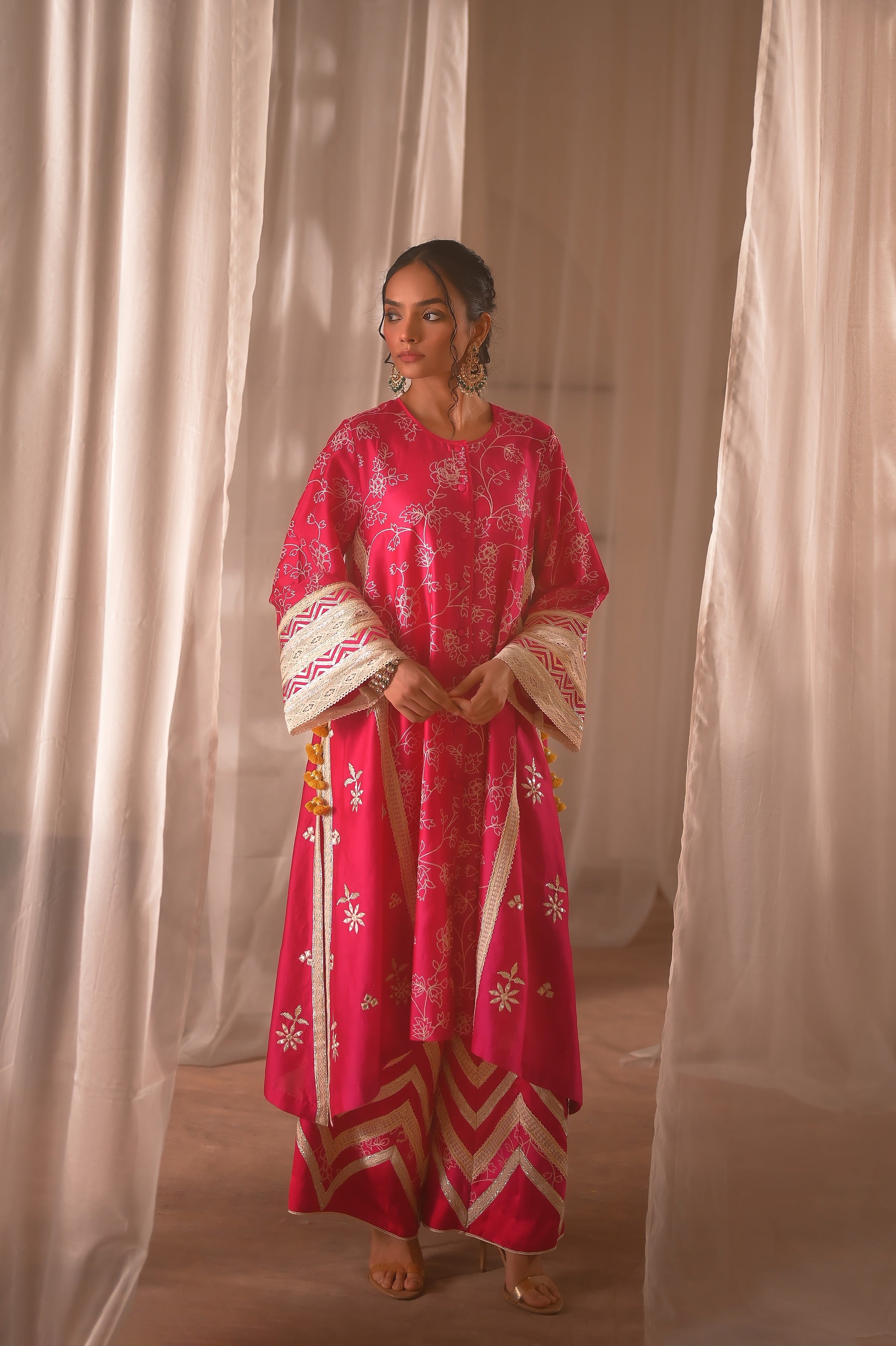 Front Open Side Kali Kurta Set