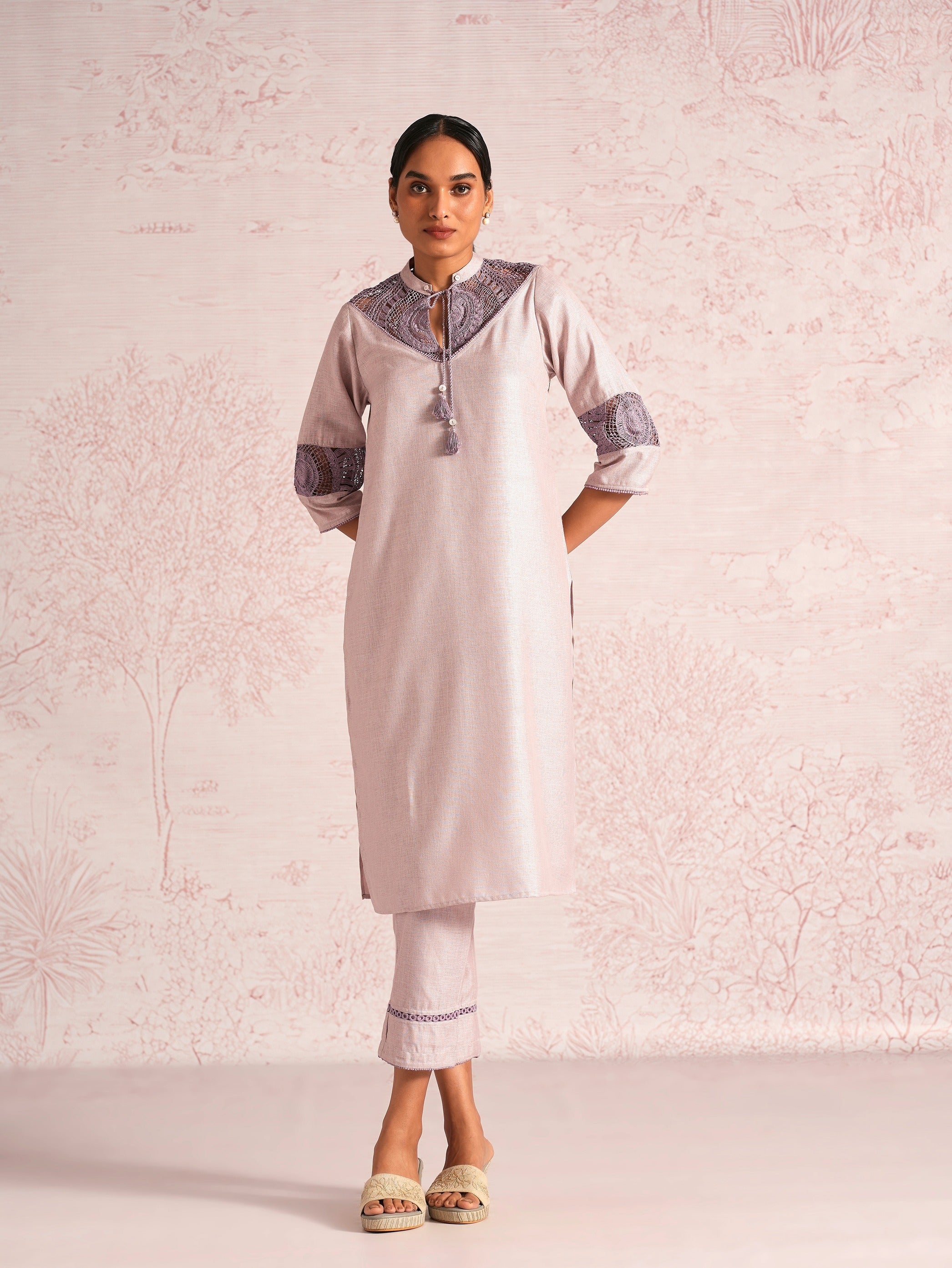 Summer Threads Cara Kurta set - Mauve