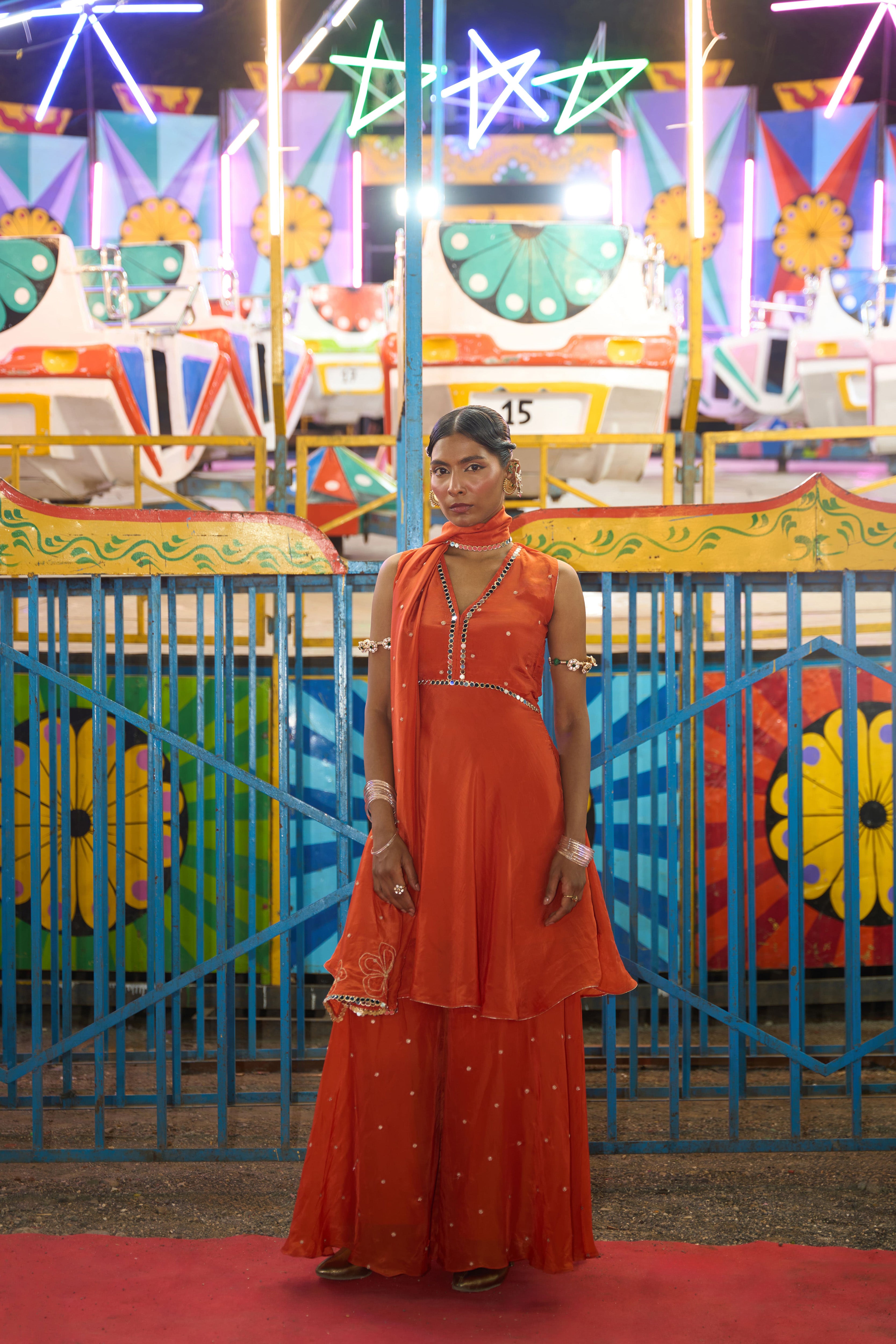 Orange Peplum Set