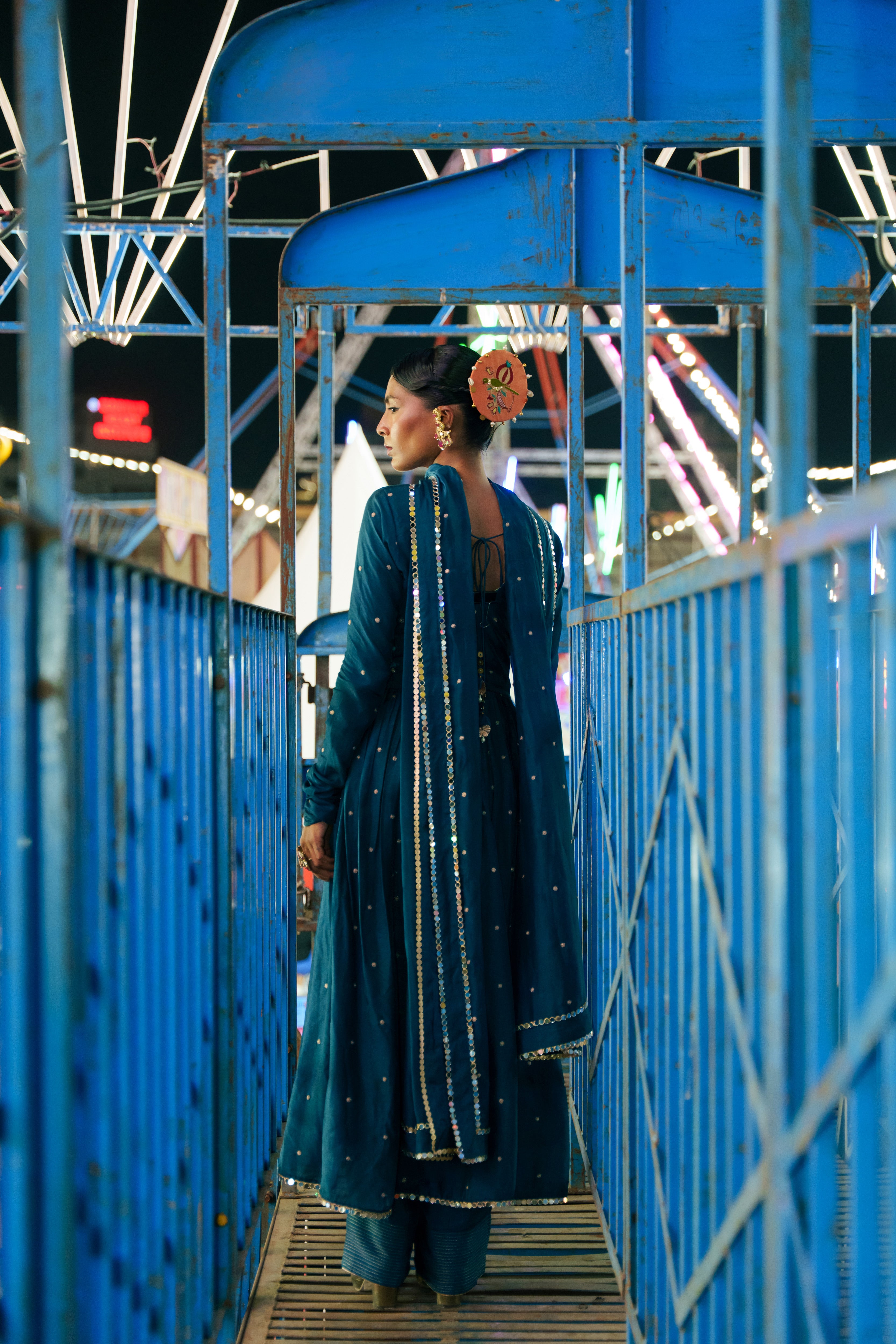 Teal Blue Anarkali Set
