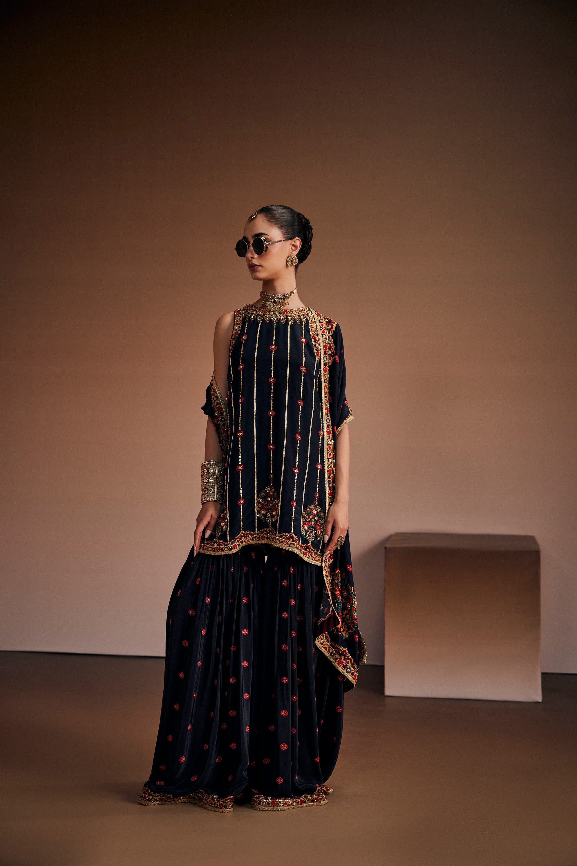 Black Noir Luxury Sharara Set