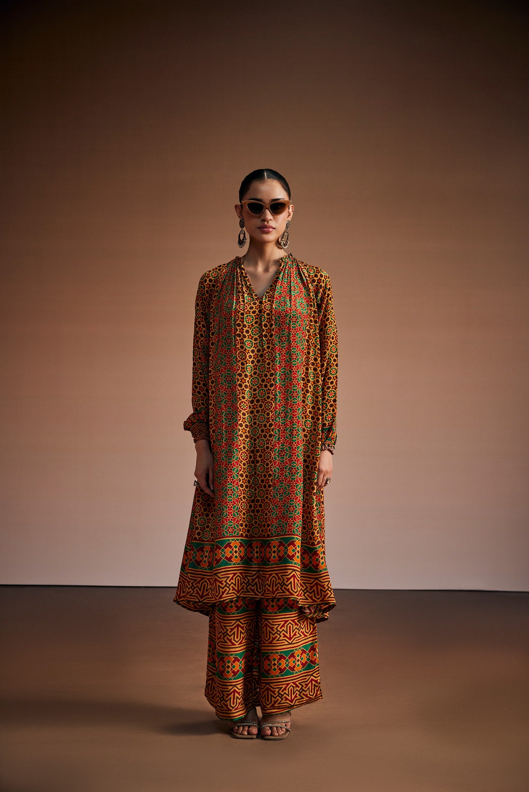 Vermilion Red & Rust Orange Suit