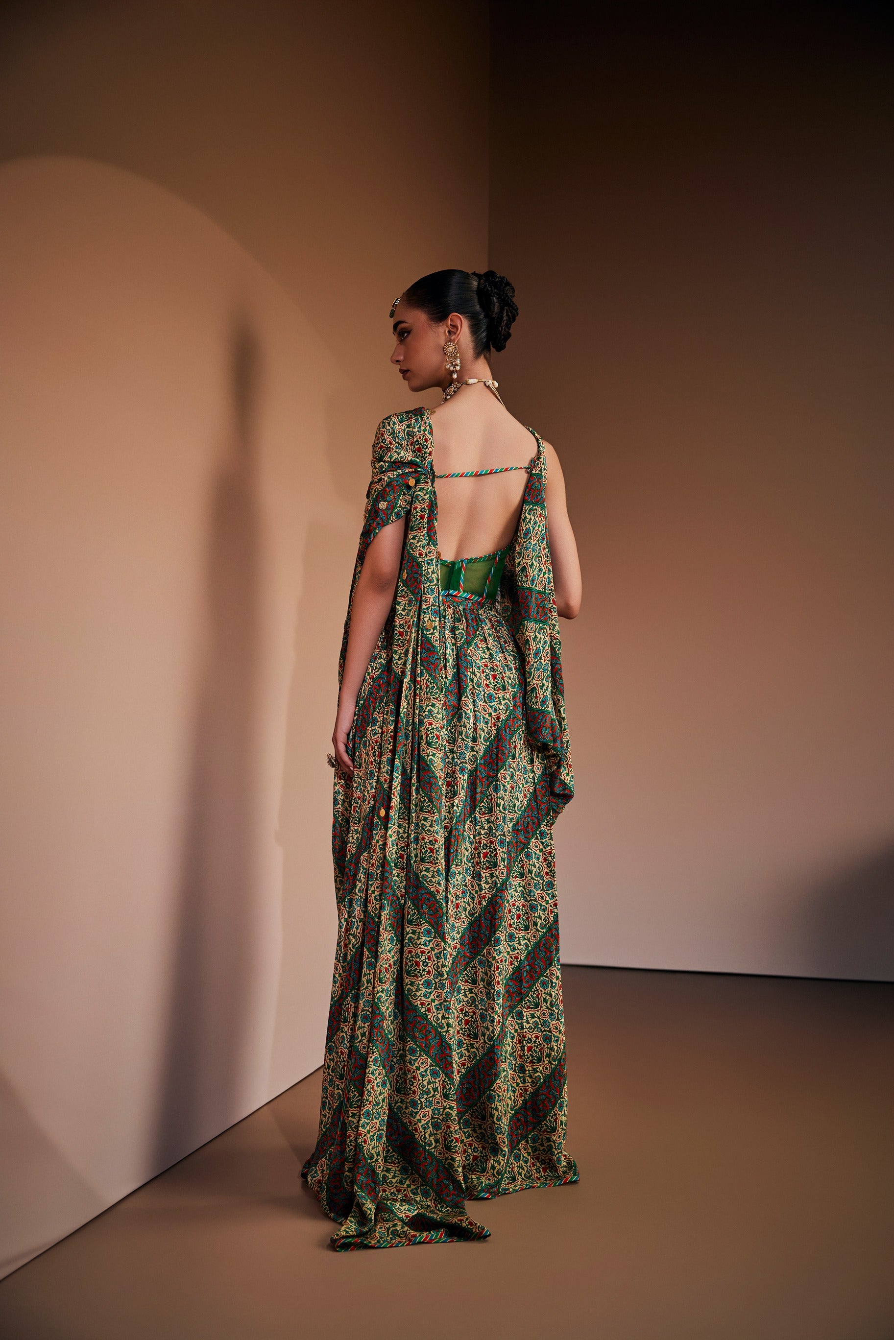 Emerald Green & Ivory Drape