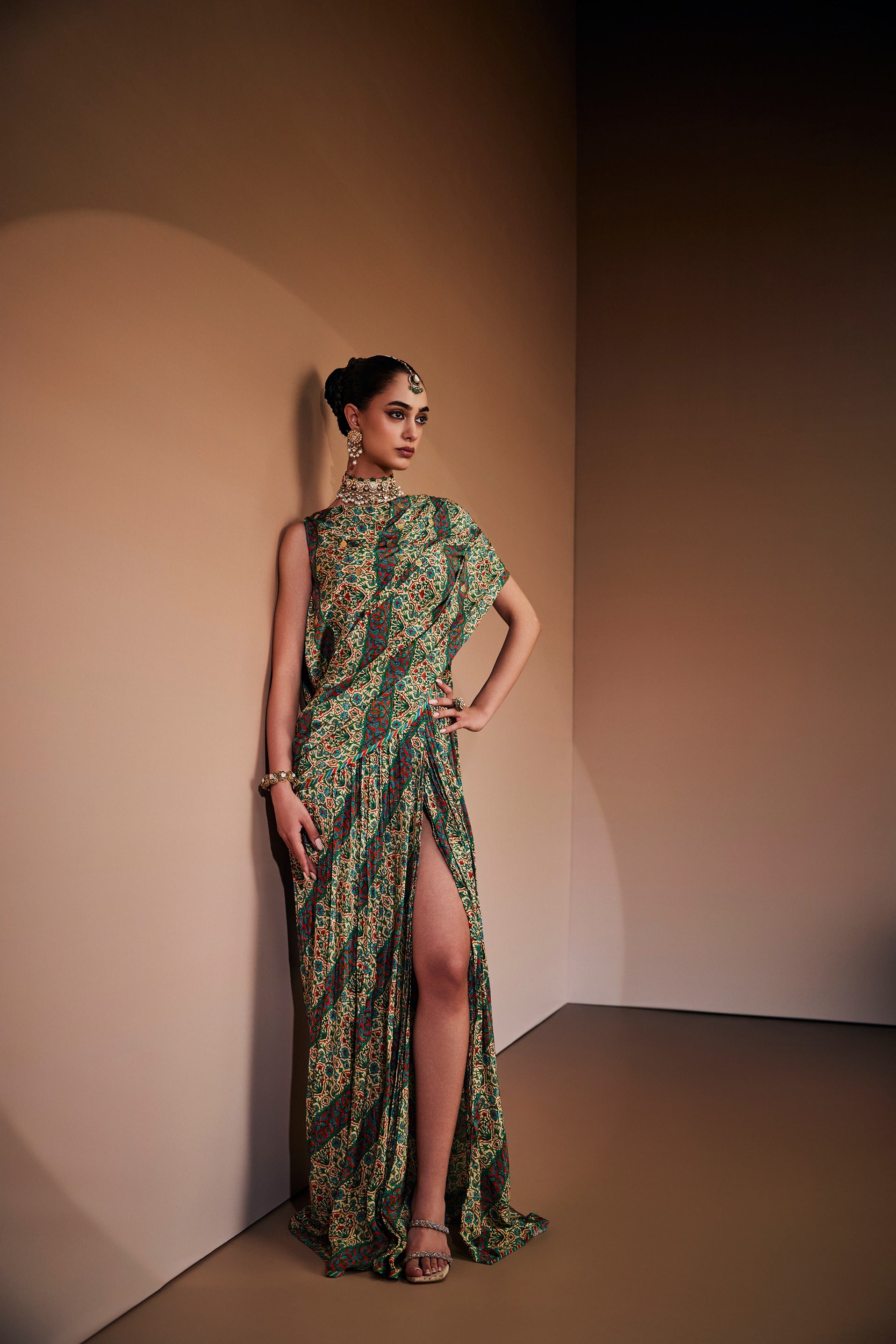 Emerald Green & Ivory Drape