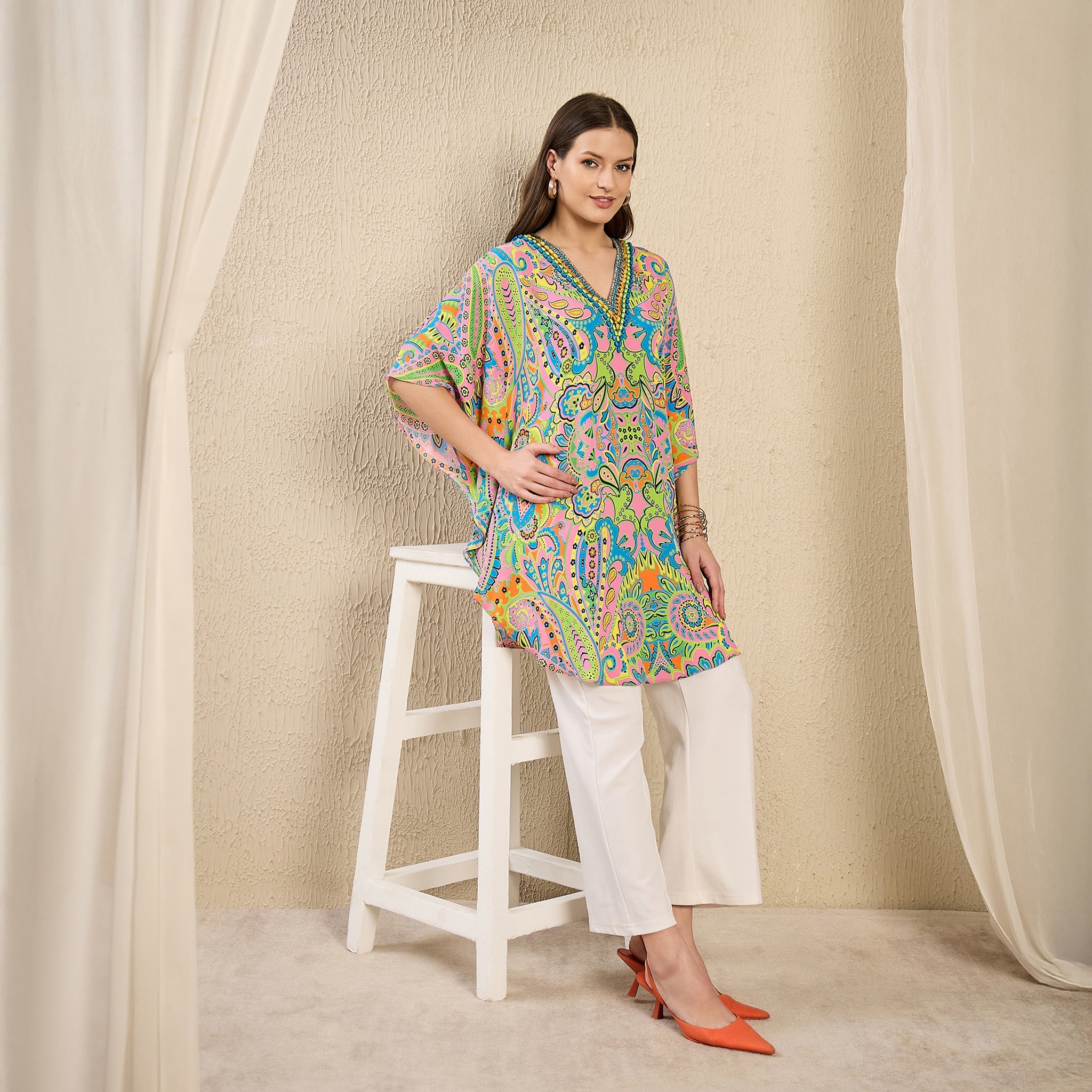 Pink and Blue Paisley Tunic