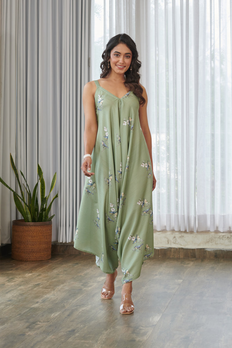 Tulsi Green Palazzo Jumpsuit