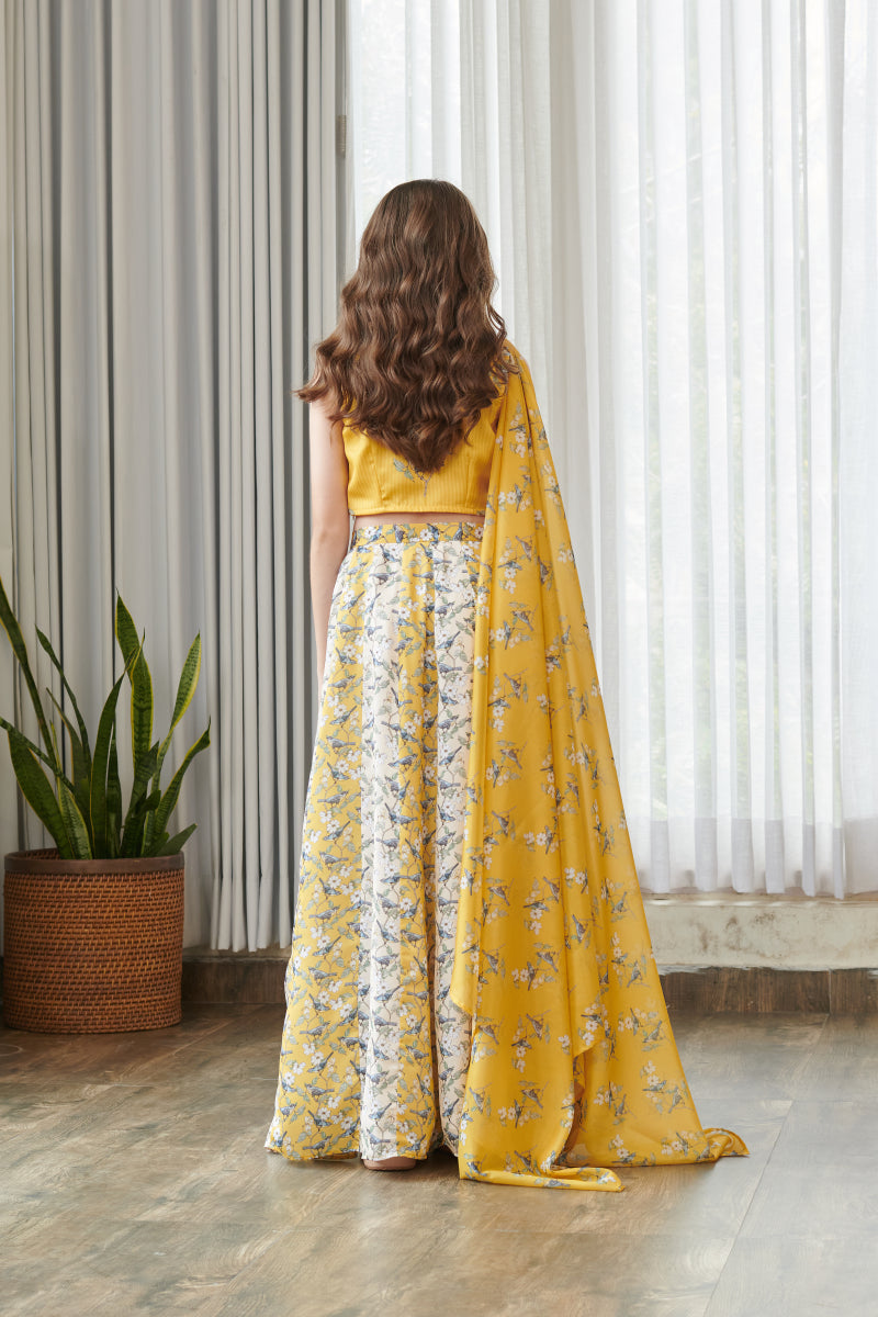 Kesar Yellow Kali Lehenga Kids