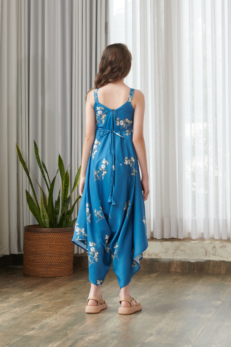 Indra Blue Palazzo Jumpsuit Kids