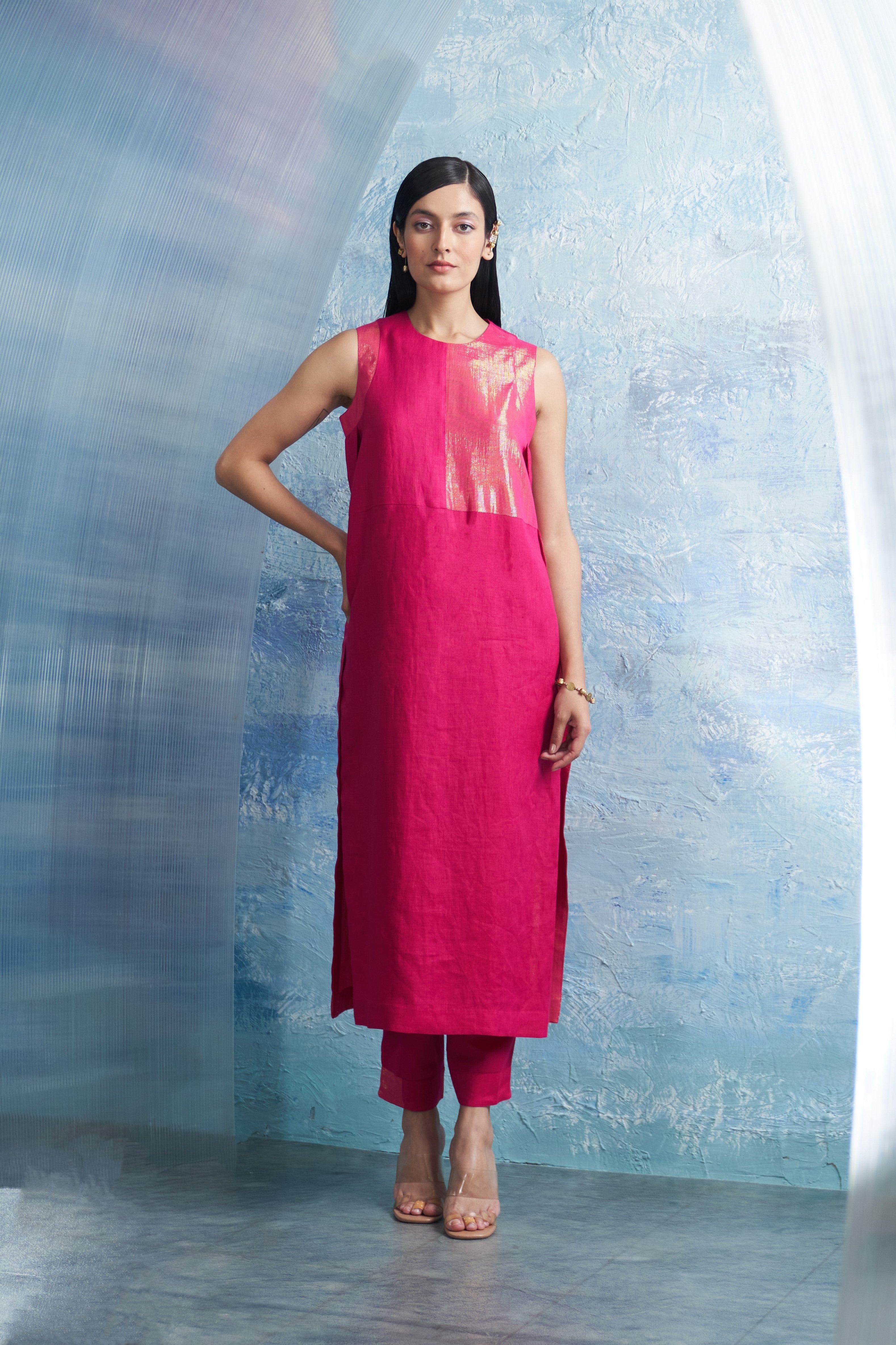 Fuchsia pink kurta