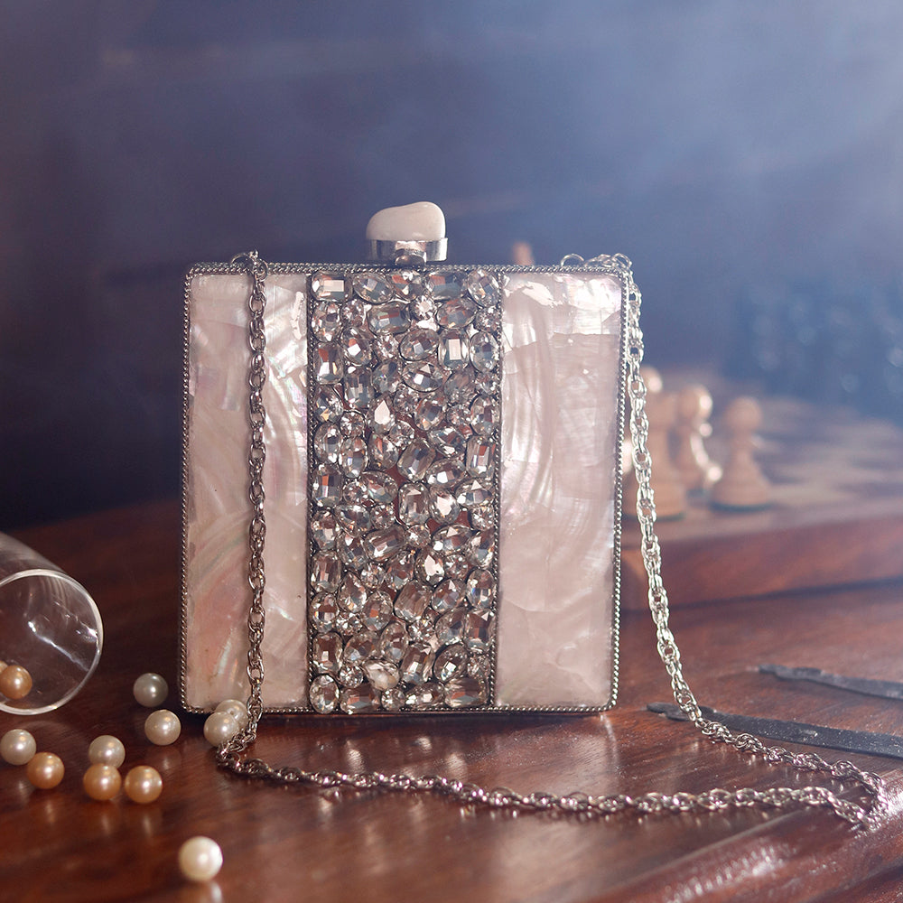 THE TAN CLAN Liyana Mother of Pearl Clutch